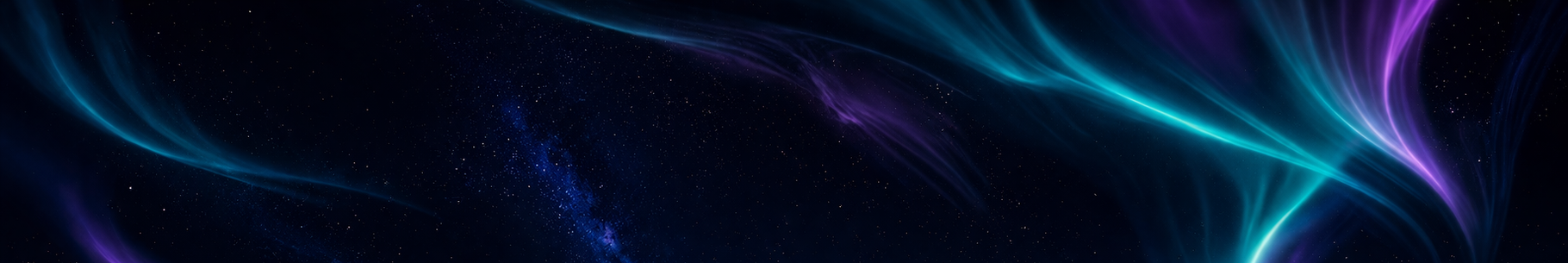 Digital artwork with colorful swirling light streaks and a starry background, resembling a cosmic scene.