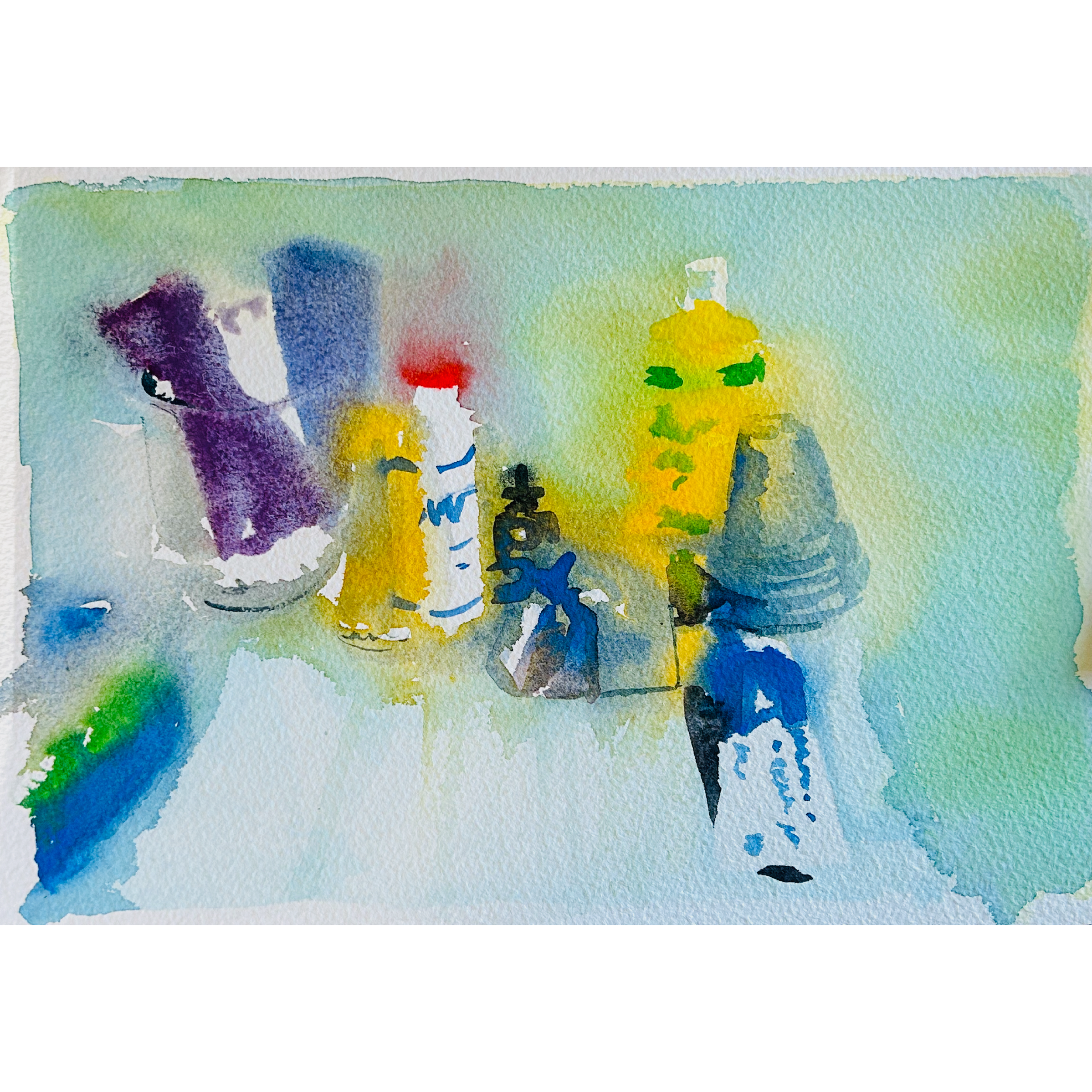 The Pap Smear, 2023. Watercolor on paper, 7 x 10 inches.