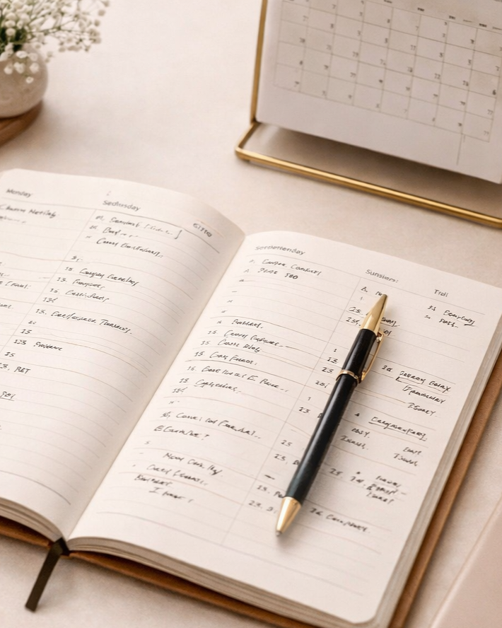 Calendar & Scheduling: 
Appointment coordination, availability management, reminders, recurring commitments oversight, and calendar optimization across personal and professional priorities
