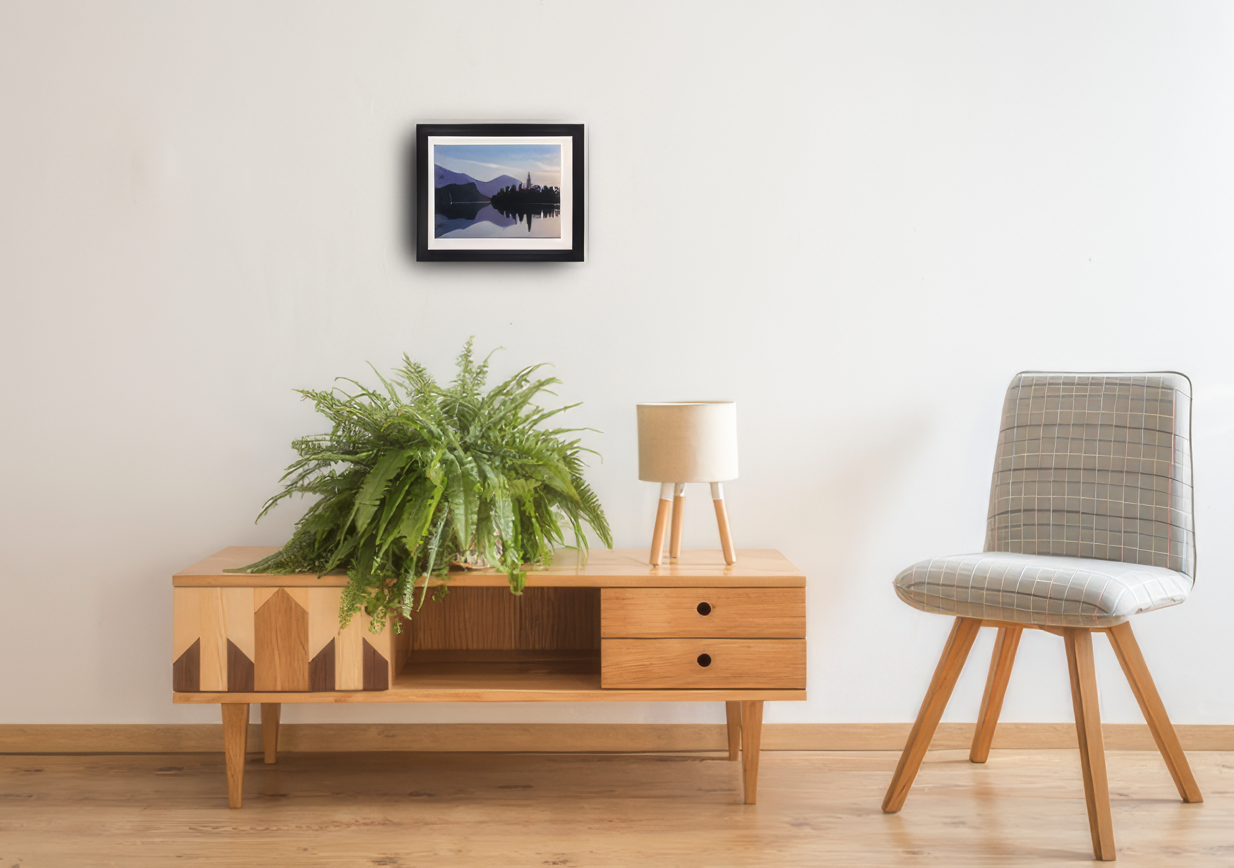 11 x 14 White Mat + Black Frame