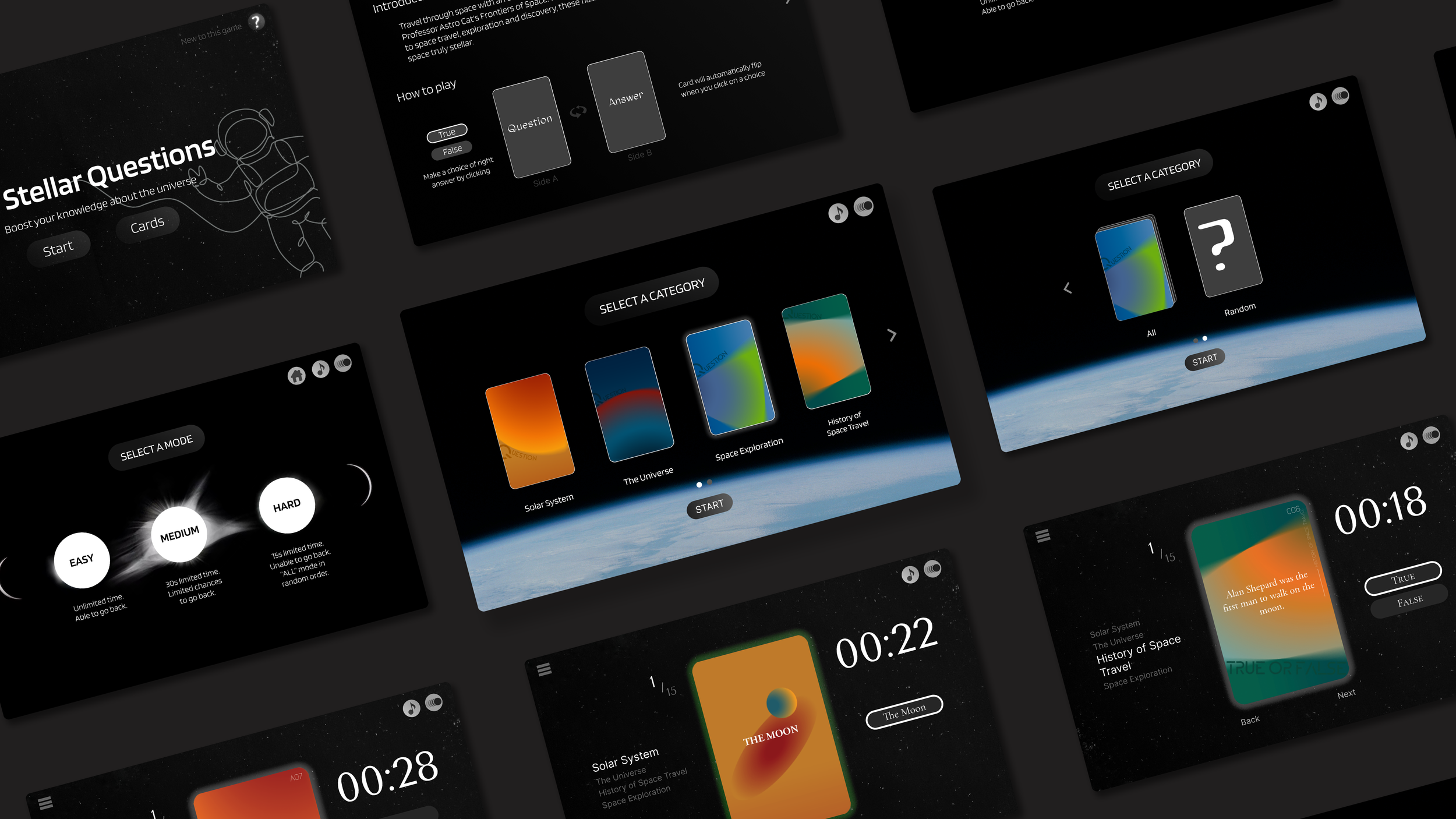 "100 COSMOS" Card Deck + Web UI Design