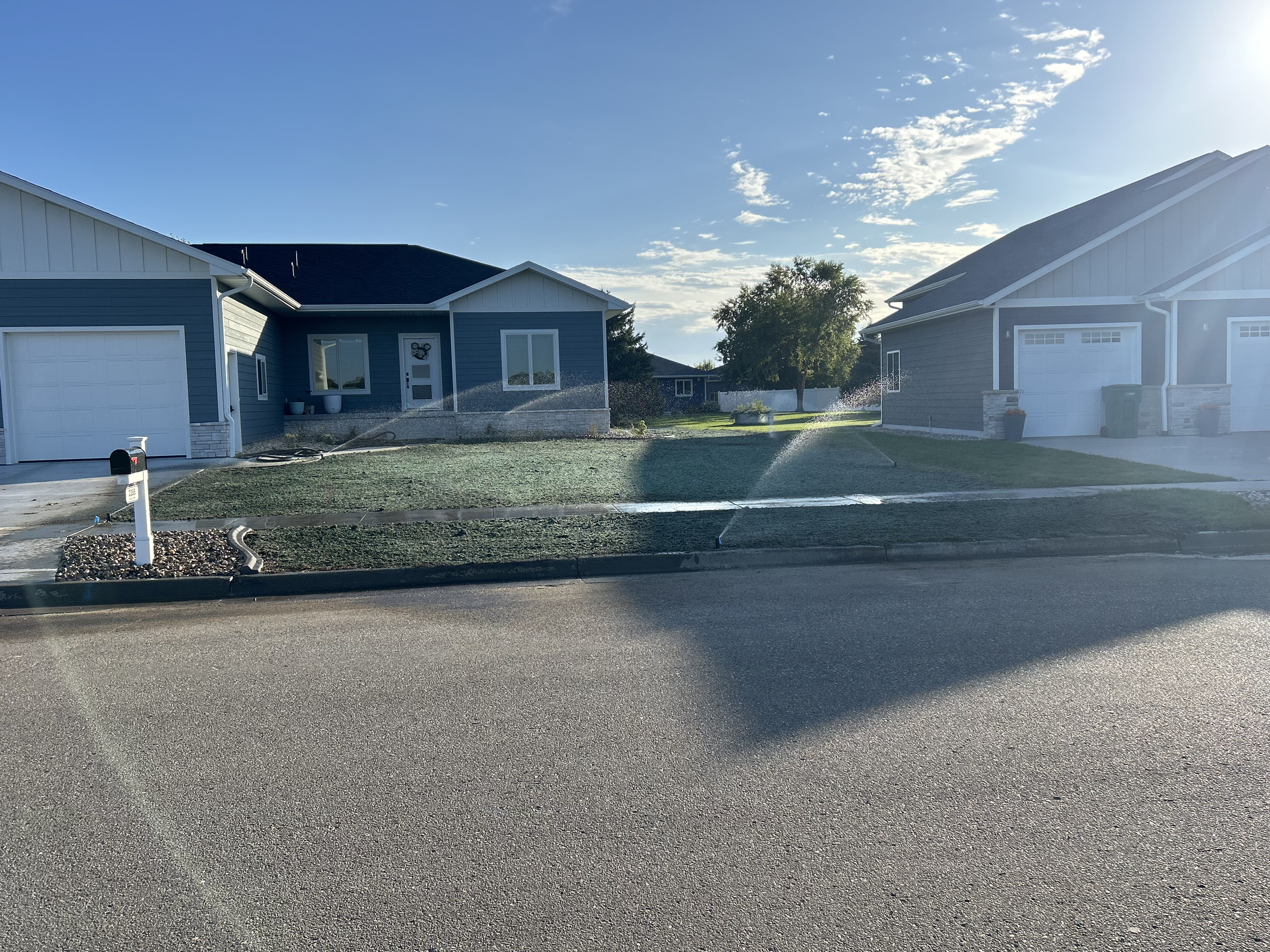 Hydroseeding project for new lawn installation in Watertown, SD with irrigation to promote fast, even grass growth. Ideal for residential properties and achieving a healthy, full lawn.