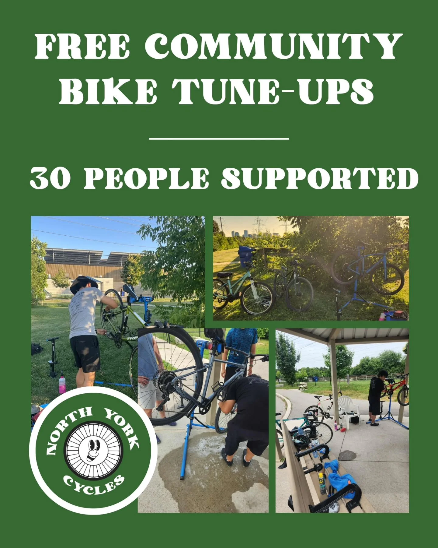 In our first year of operation as a community group, we had the opportunity to host or partake in delivering THREE free basic bike tune-up events. At these bike tune-up events, we clean bikes, adjust brakes, inflate tires, and lubricate chains. We in