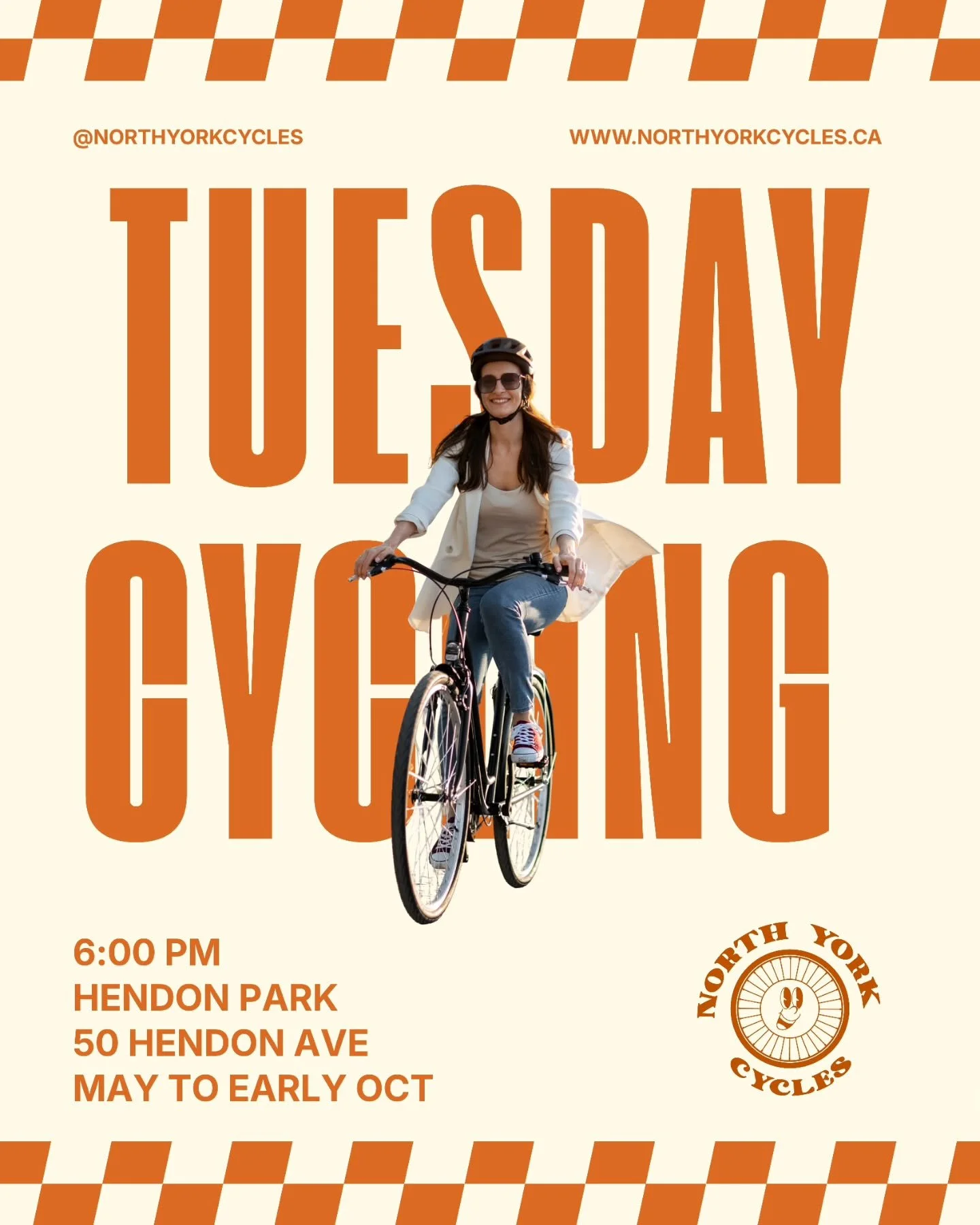 Are you a casual/recreational cyclist that wants to ride with others and explore the neighbourhood while having fun? Join us on our Tuesday Casual Group Rides 🧡

📅 These group rides happen on Tuesdays (weather permitted) at 6:00 pm by Hendon Park (
