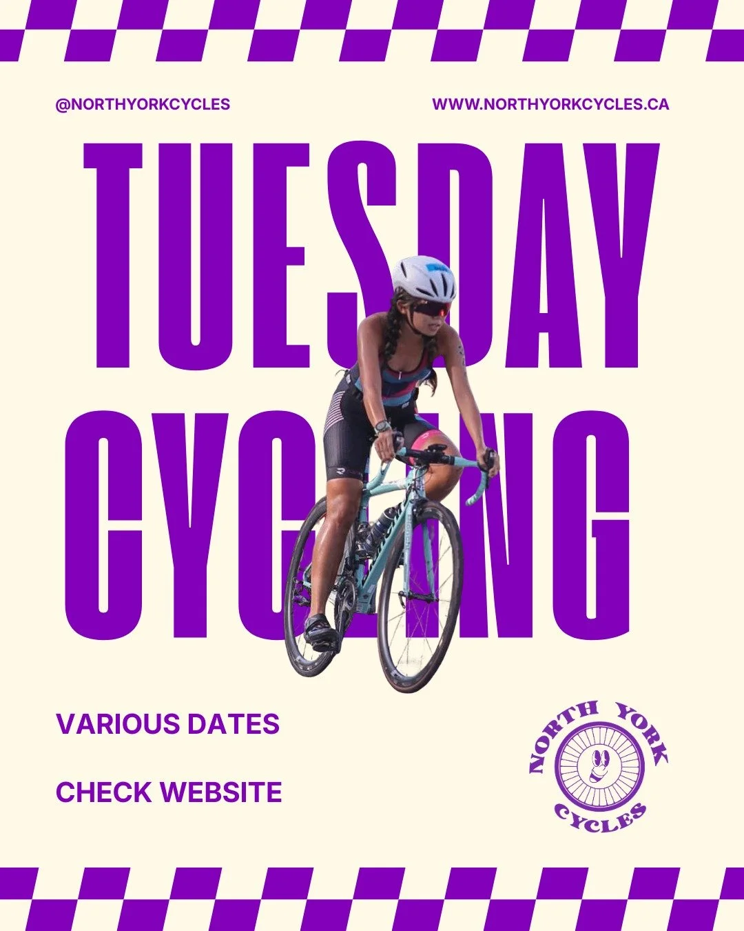 Are you an intermediate rider who wants to ride with others while building fitness? Join us on our Tuesday Intermediate Group Rides 💜

📅 These group rides are held sparingly (Not weekly! Weather permitting) at 6:00 pm by Hendon Park (by the clubhou