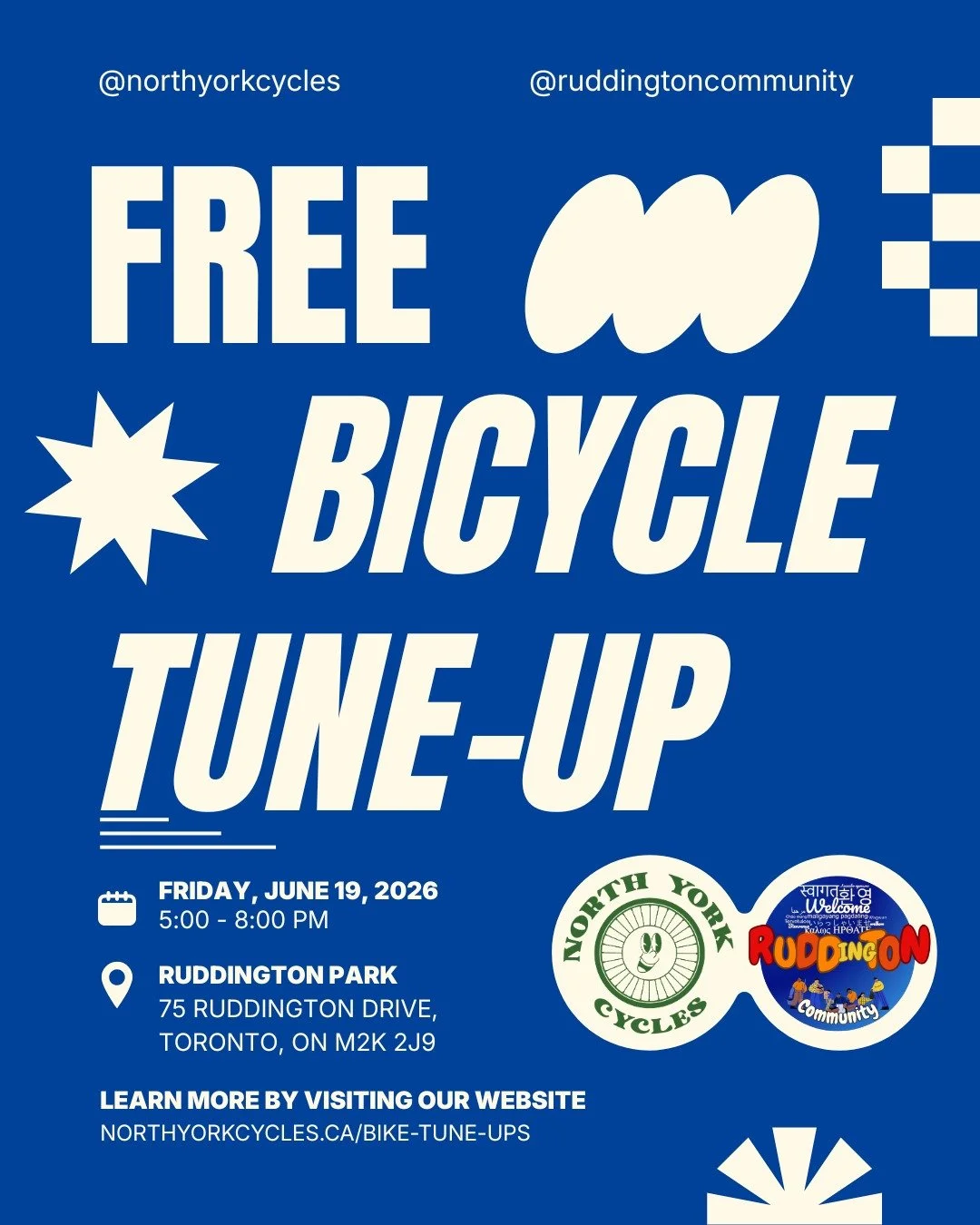 Now that the warm weather has arrived, it is the perfect time to get your bicycle tuned up so you can go cycling for fun, run errands, or commute to school or work!

Join North York Cycles and the Ruddington Community this Friday, June 19, from 5 to 
