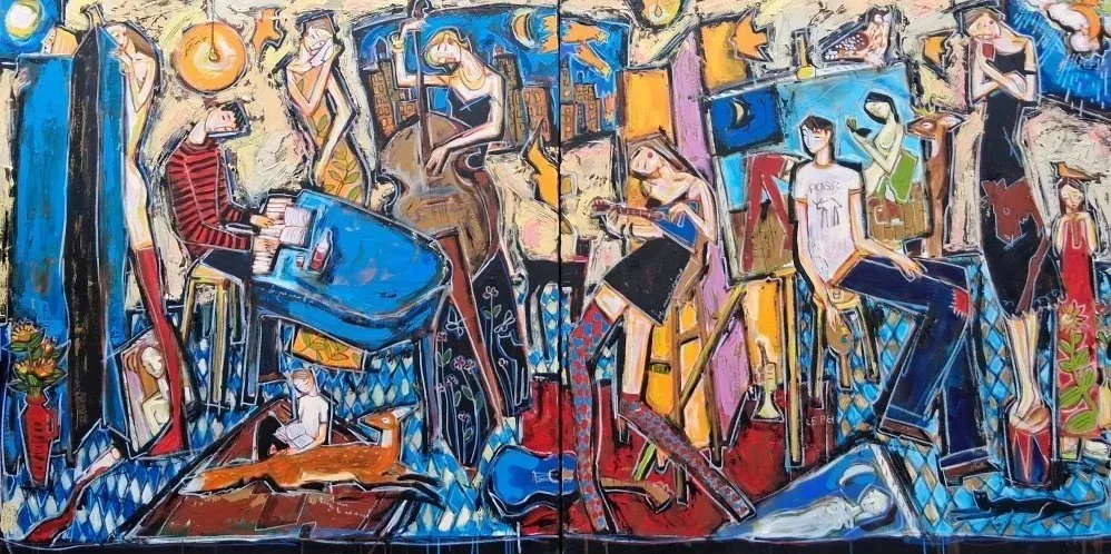 Honky tonk soirée - 48 by 48