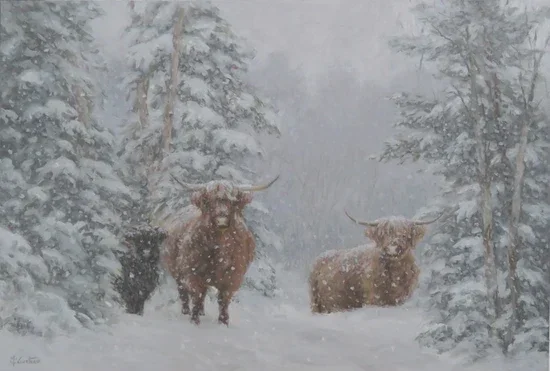 Neige sur les Highlands - 24 by 36