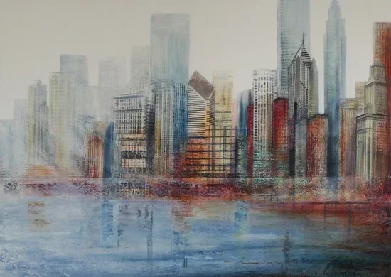View from the river (Chicago) - 36 by 50