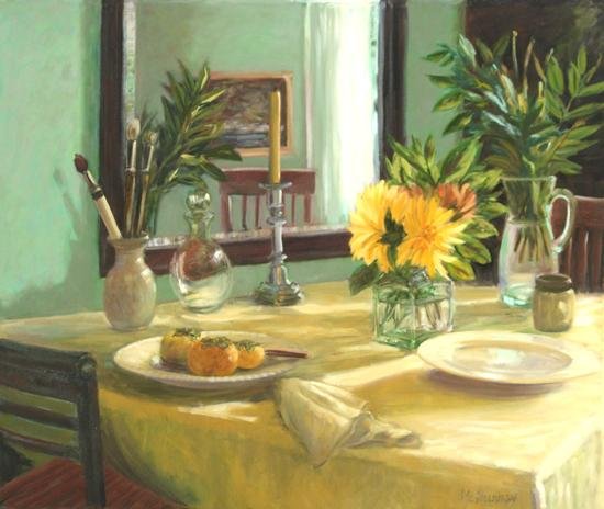 Three persimmons - 30 by 36