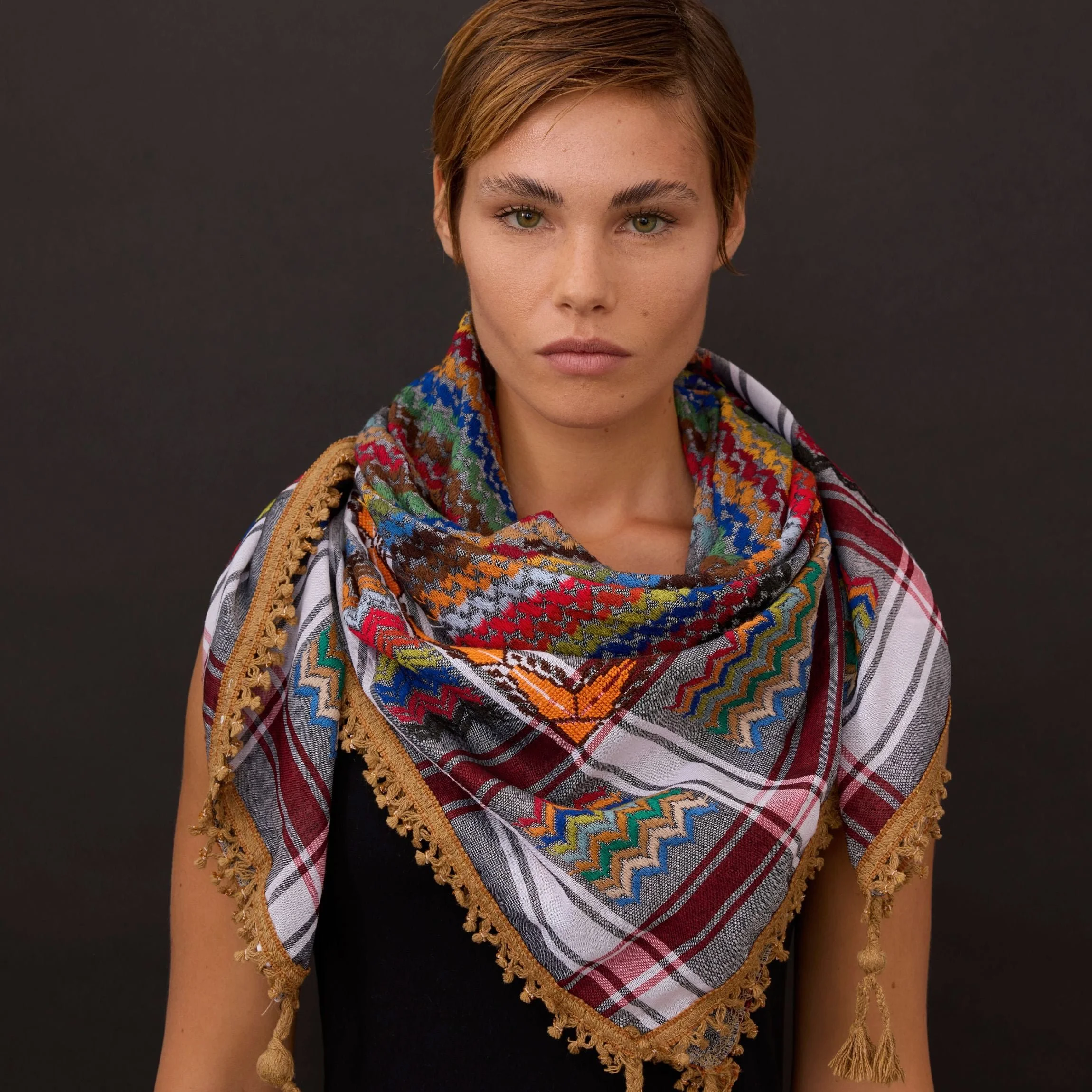 Multicolor Keffiyeh (Gray)