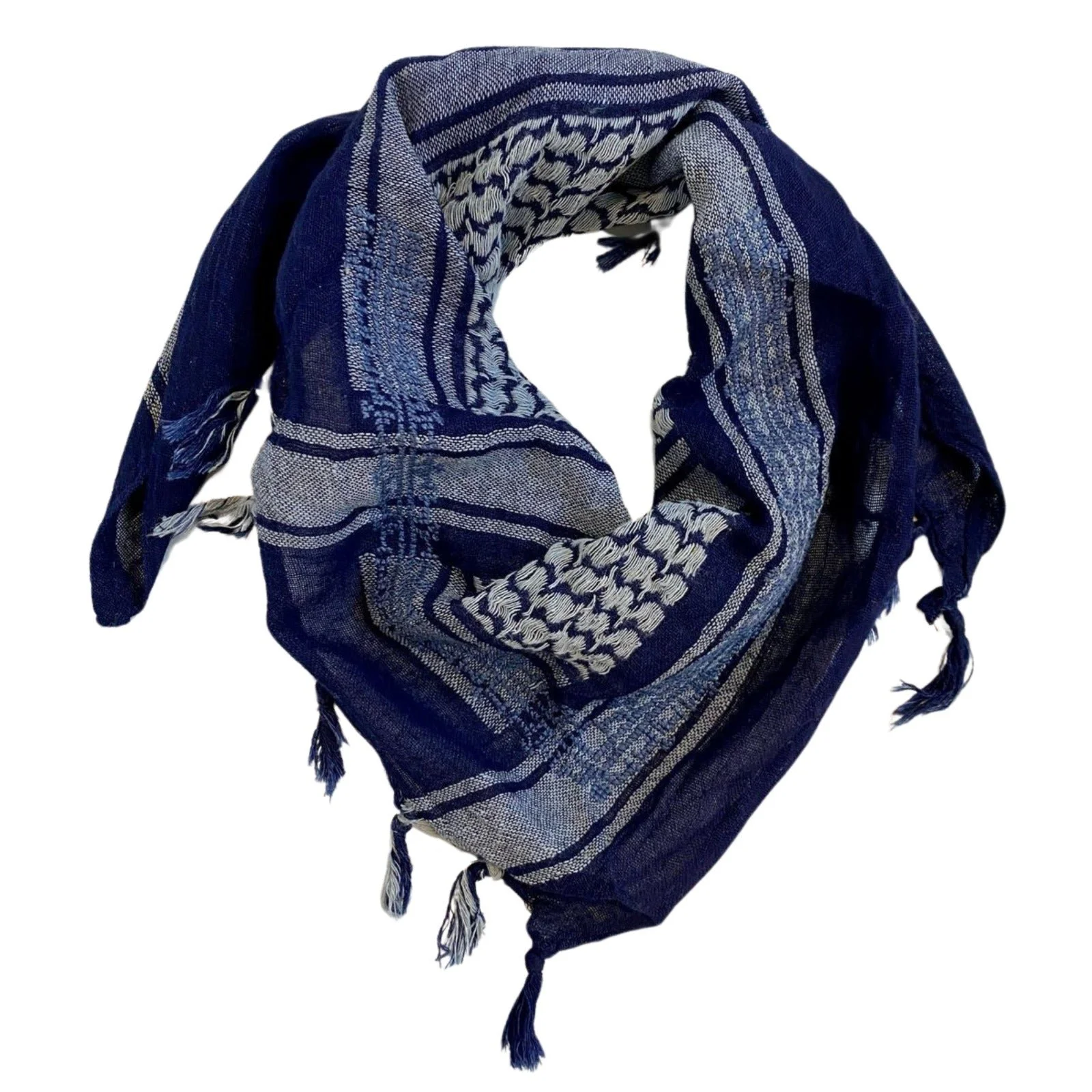 Mini Mary Cotton Keffiyeh (Blue)