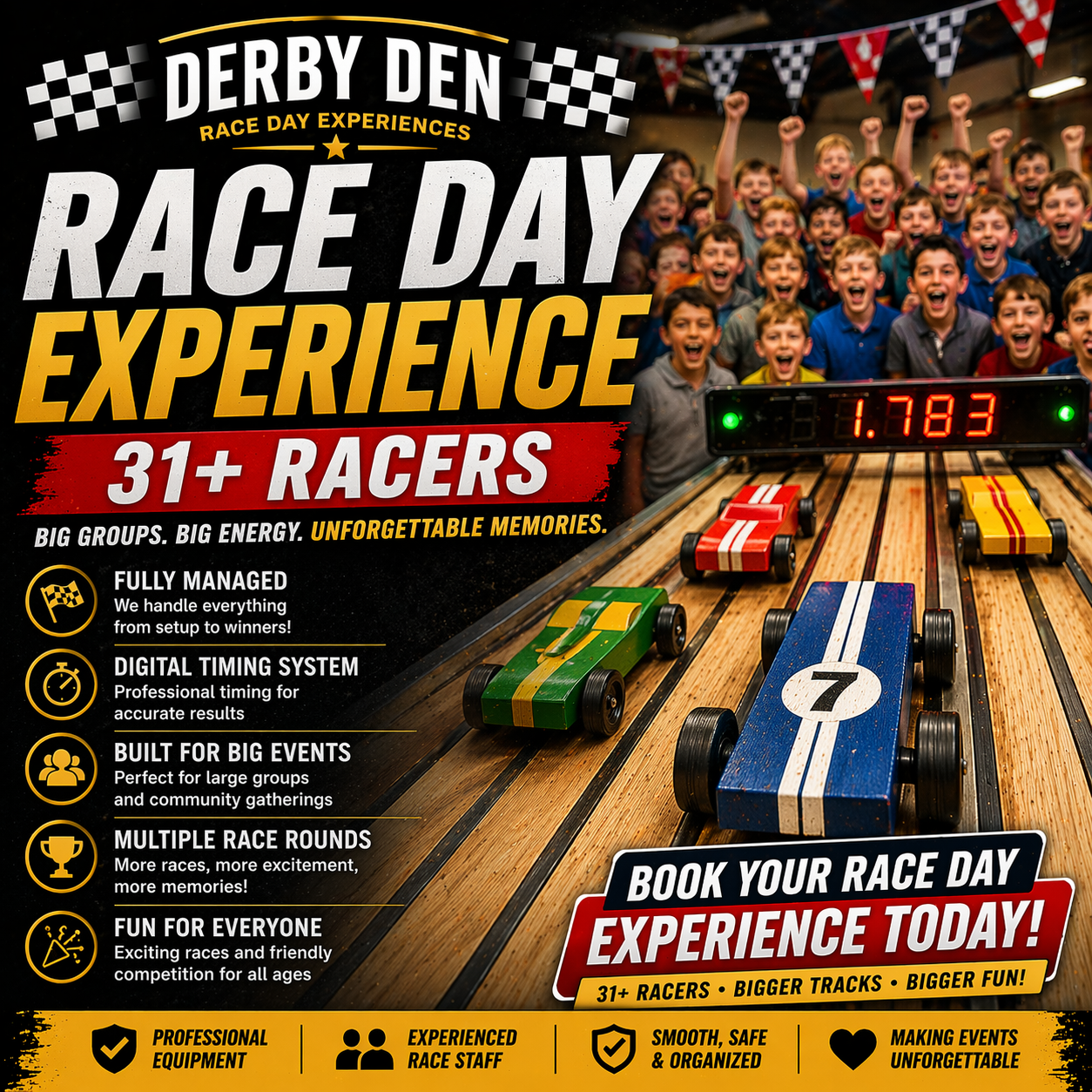 Derby Den Race Day Experience (31+ Racers)