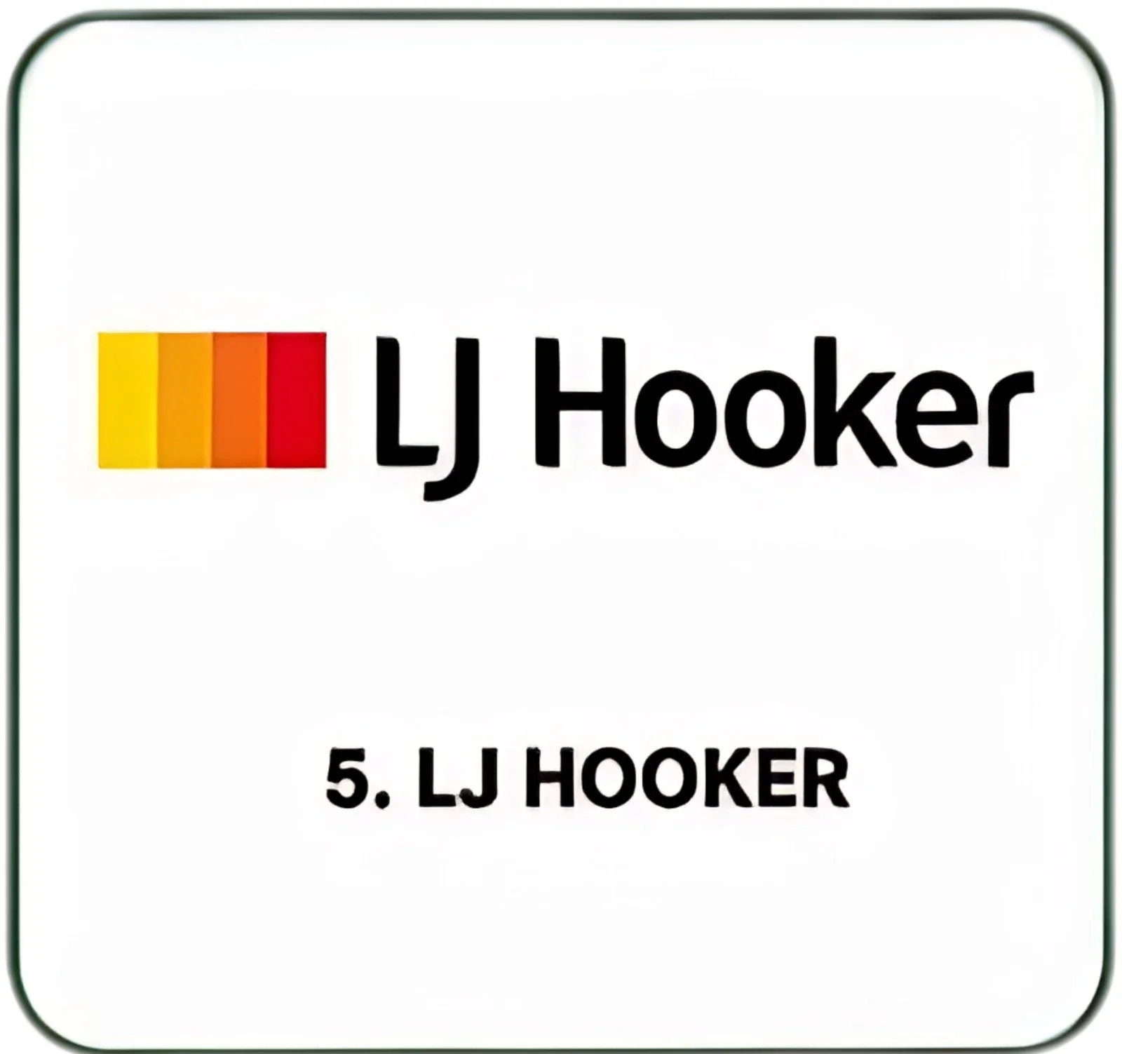 Logo with colored bars next to the text "LJ Hooker" and the caption "5. LJ Hooker"