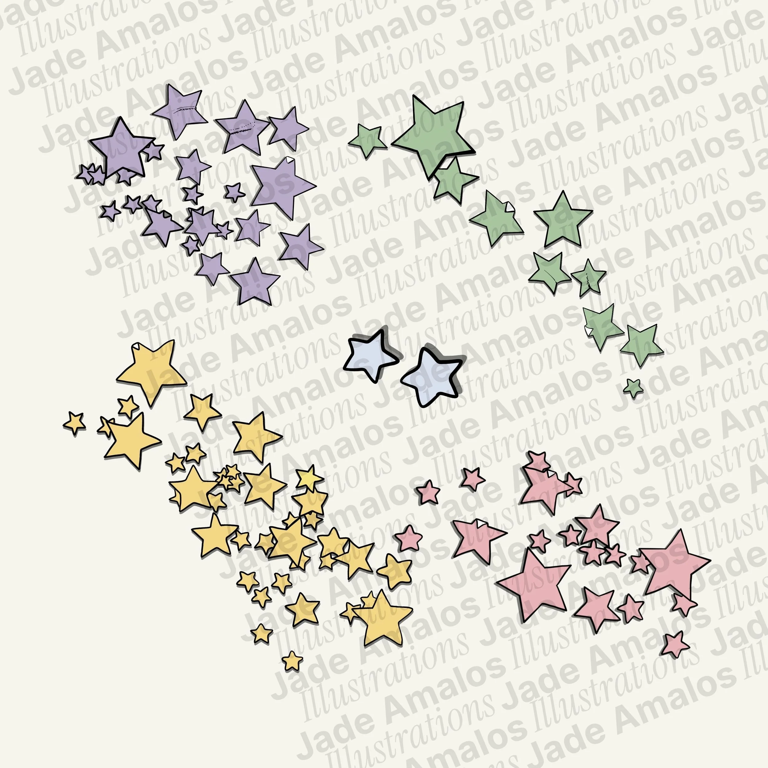 Star Cluster Illustration Pack — Free Sampler for Kids Brand Founders
