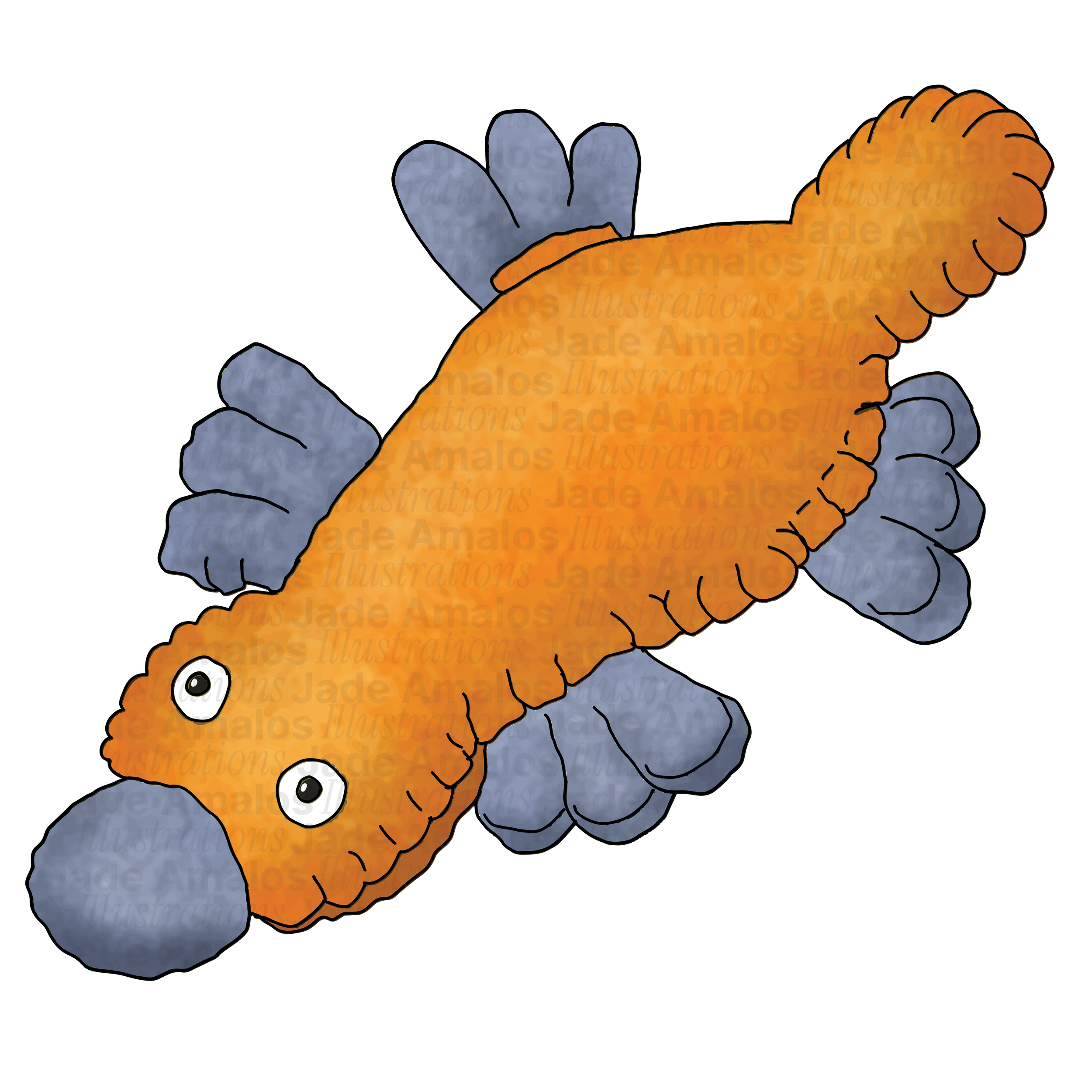 Felt toy platypus australian theme character illustration for Tara Treasures