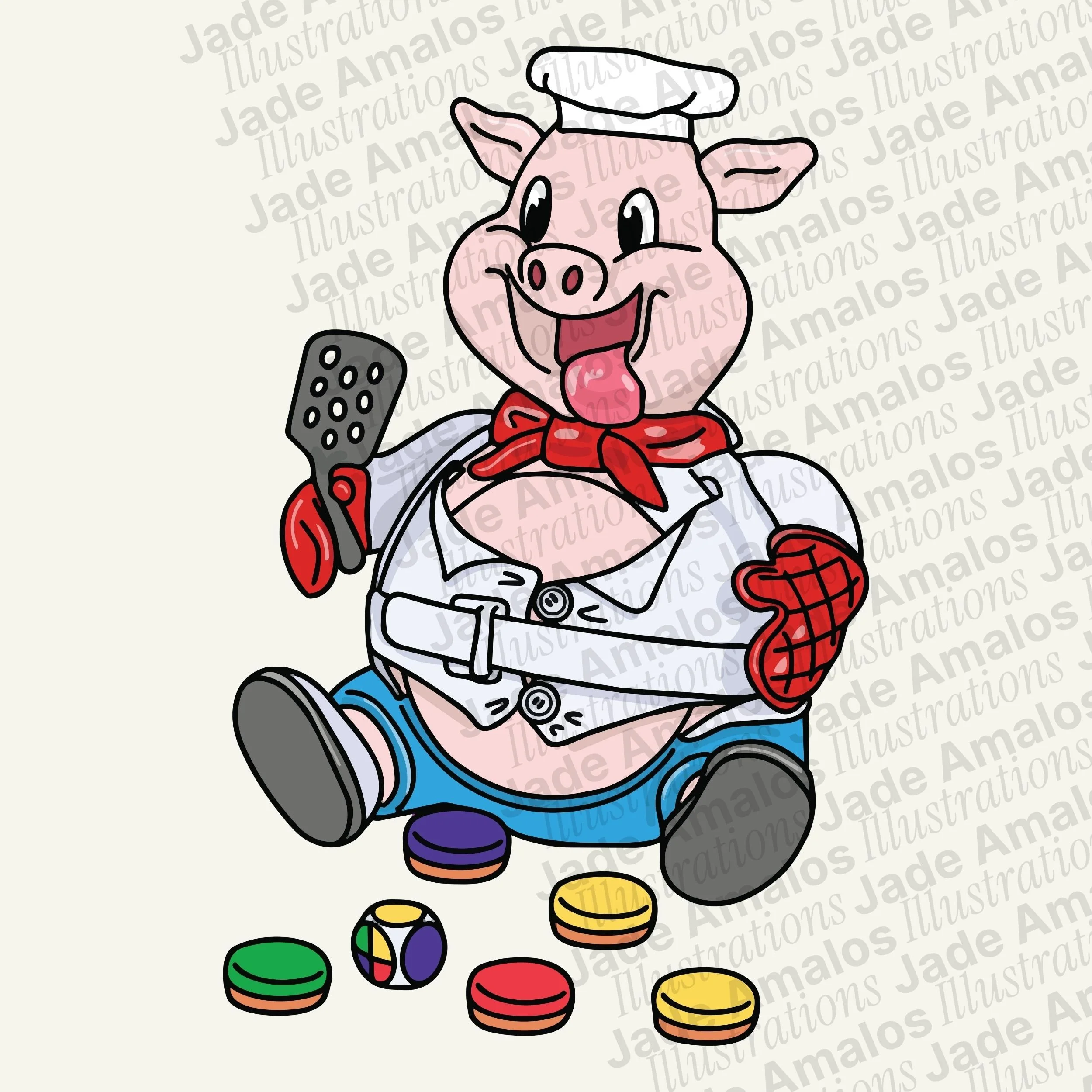 Jolly Chef Pig — Kids Brand Illustration