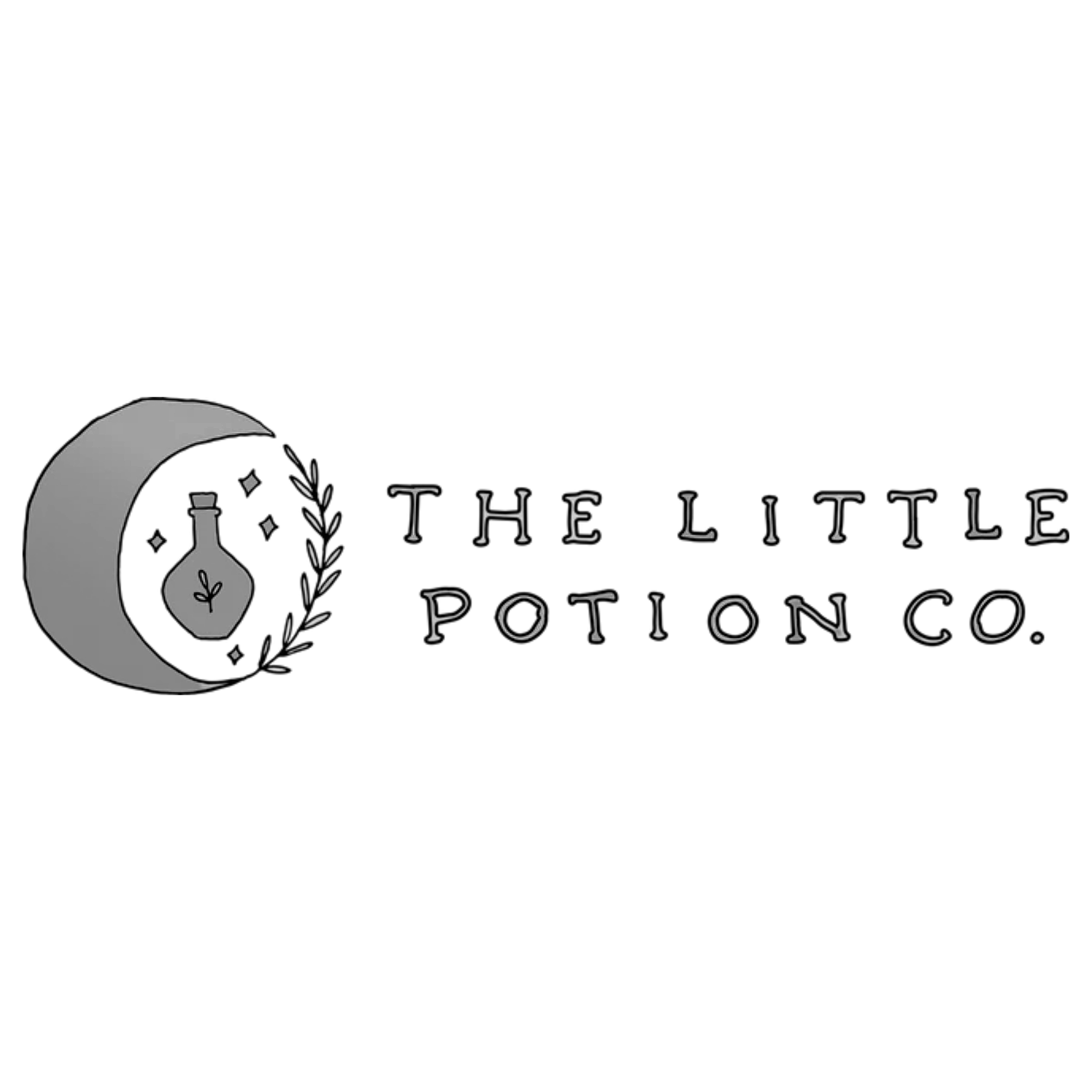 Black background with a silver logo of a lightbulb with a sprouting plant inside and the text 'The Little Pot' underneath.