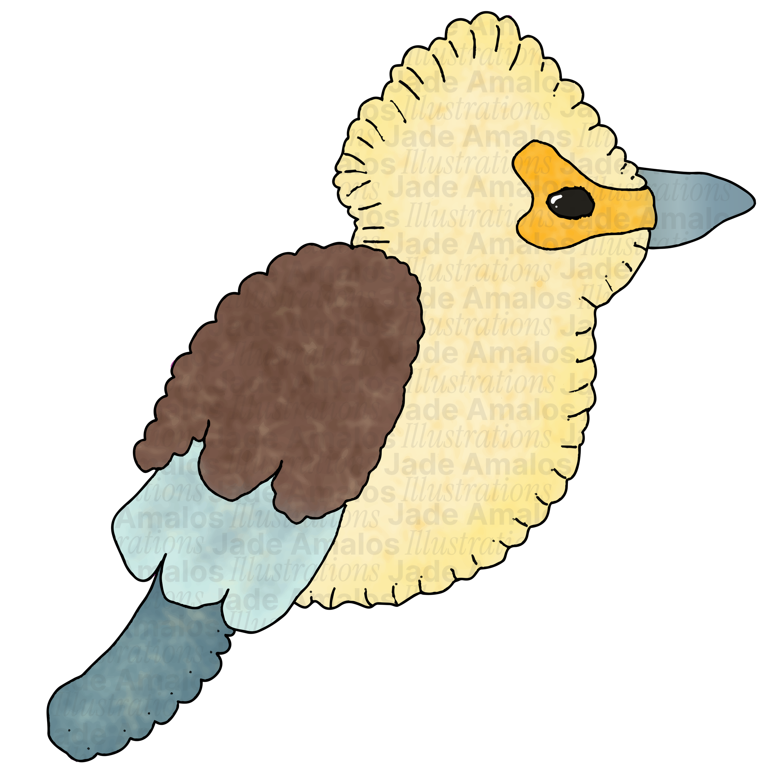 Felt toy Kookaburra character illustration for Tara Treasures