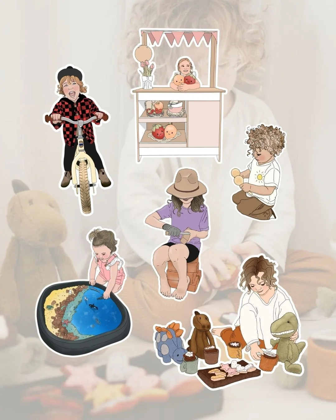 Kids Playing Illustration Pack - PRESALE - 15 Hand-Drawn Commercial-Use Illustrations