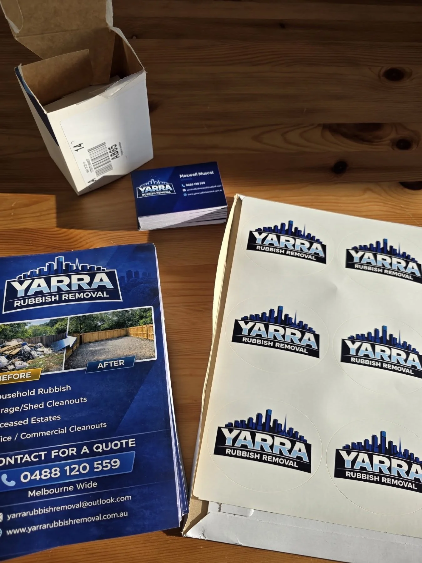 Business cards, flyers &amp; stickers are now in, keep an eye out 👀

No more playing around, time to push this properly 💪

Melbourne, if you need rubbish removal, cleanouts or yard work, I&rsquo;ve got you covered.

Let&rsquo;s get it 🚛♻️

#rubbis