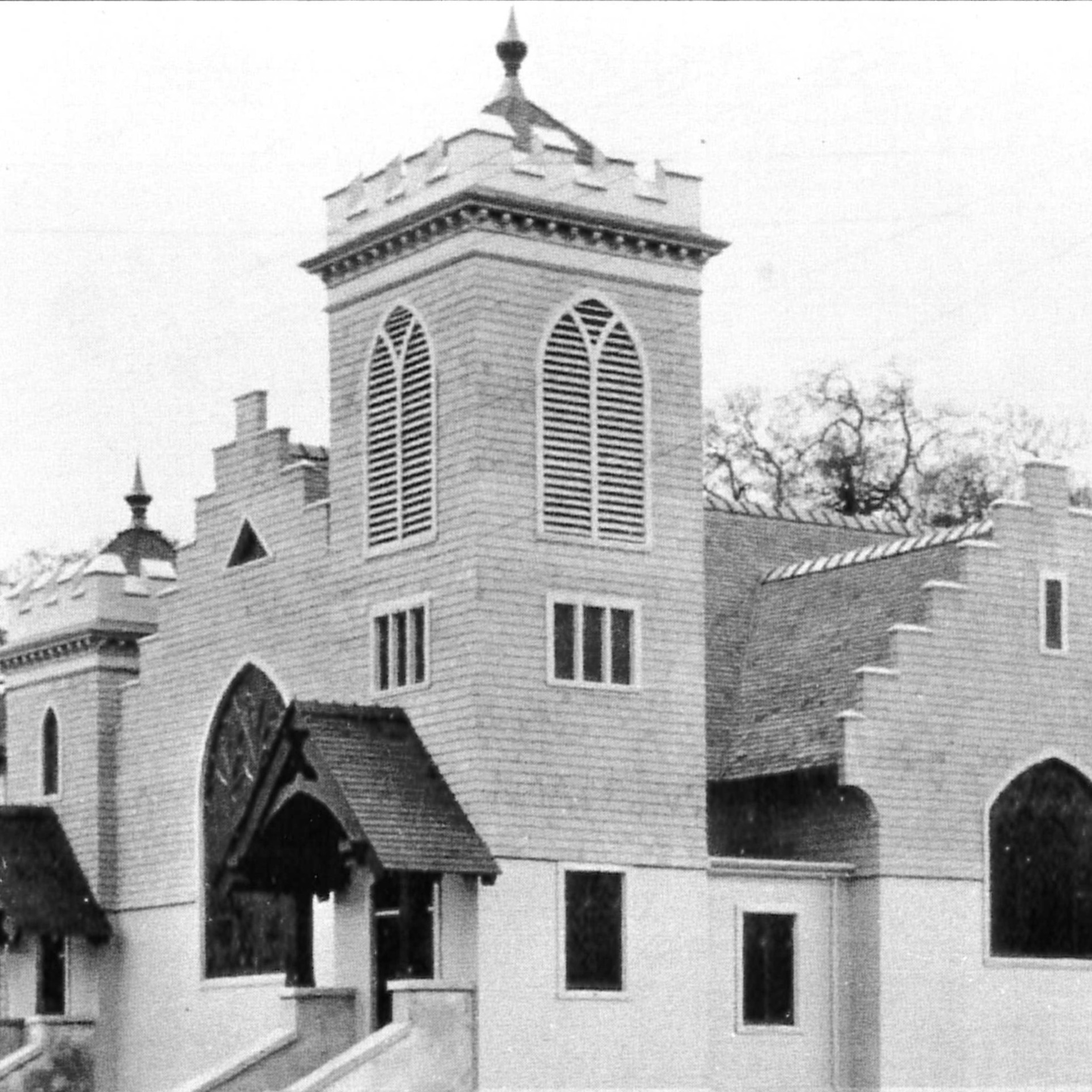   In 1911 a fire destroyed everything except the organ, pulpit, and pews. The church rebuilt and finished the new building in 1913 on Castro Street between Mercy and Church Streets.  