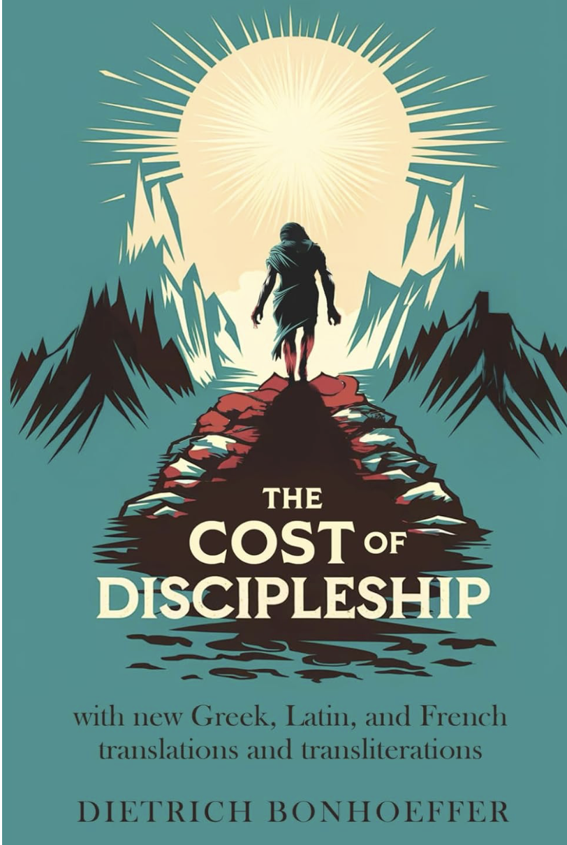 A book cover of "The Cost of Discipleship" by Bonhoeffer