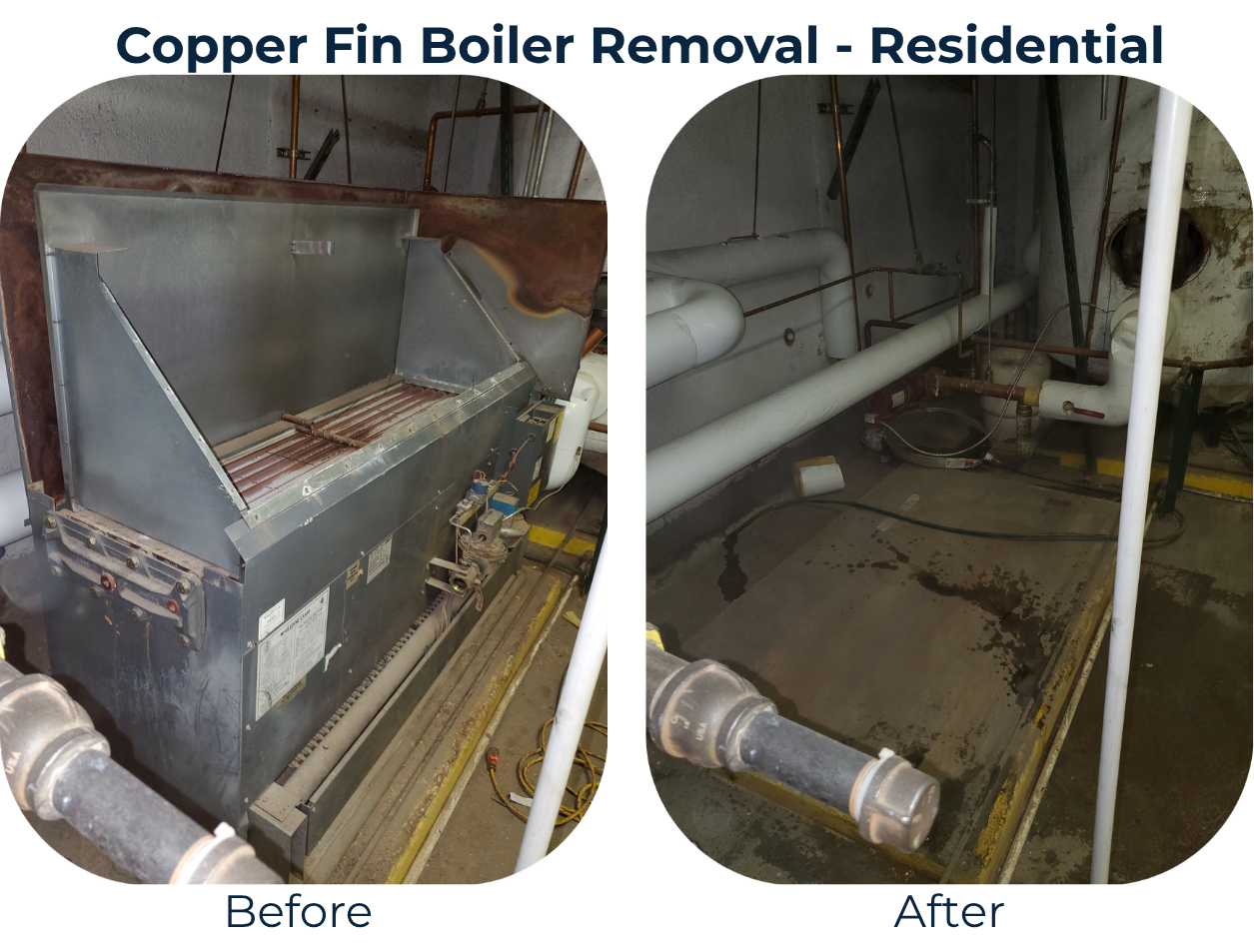 Copper Fin Boiler Removal - Residential 