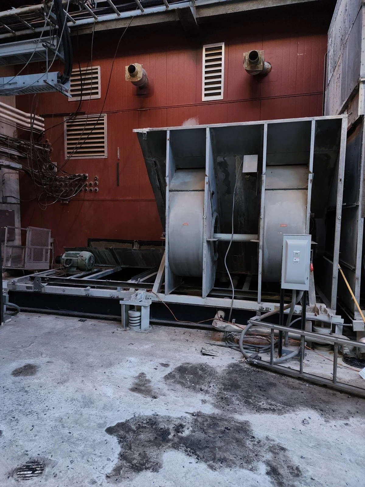 Industrial HVAC system, half removed, massive commercial job