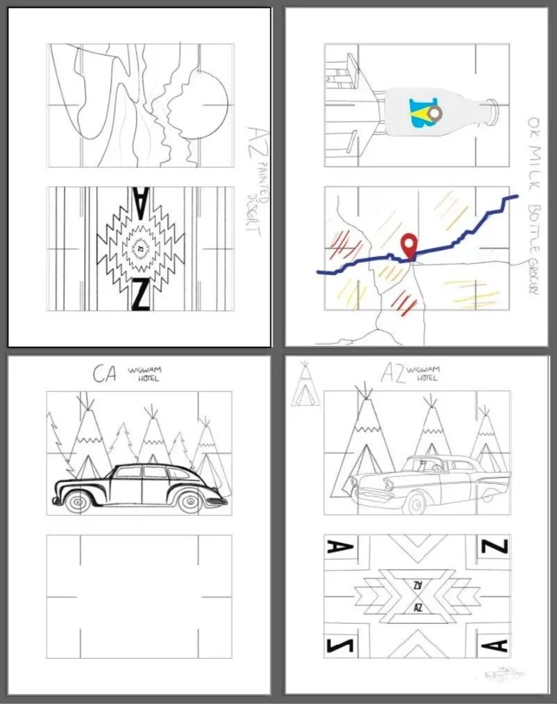 Initial Card Layout Sketches