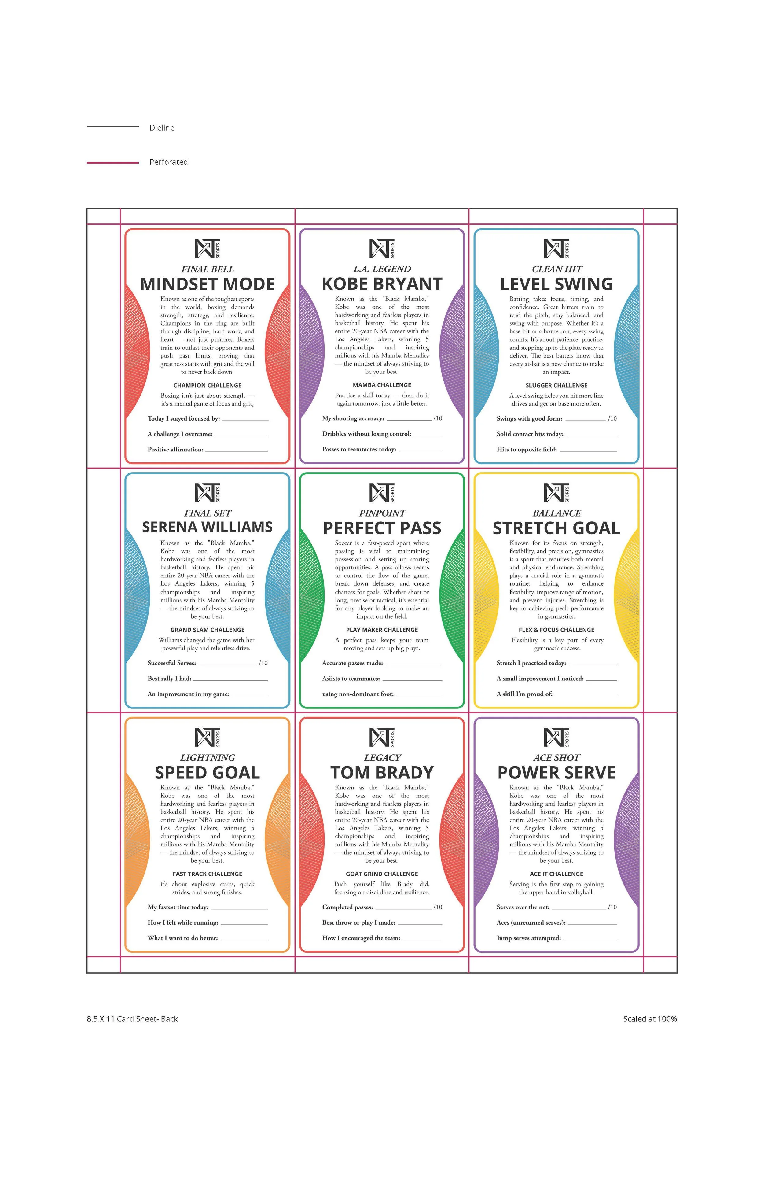 Back of trading card- Print Key