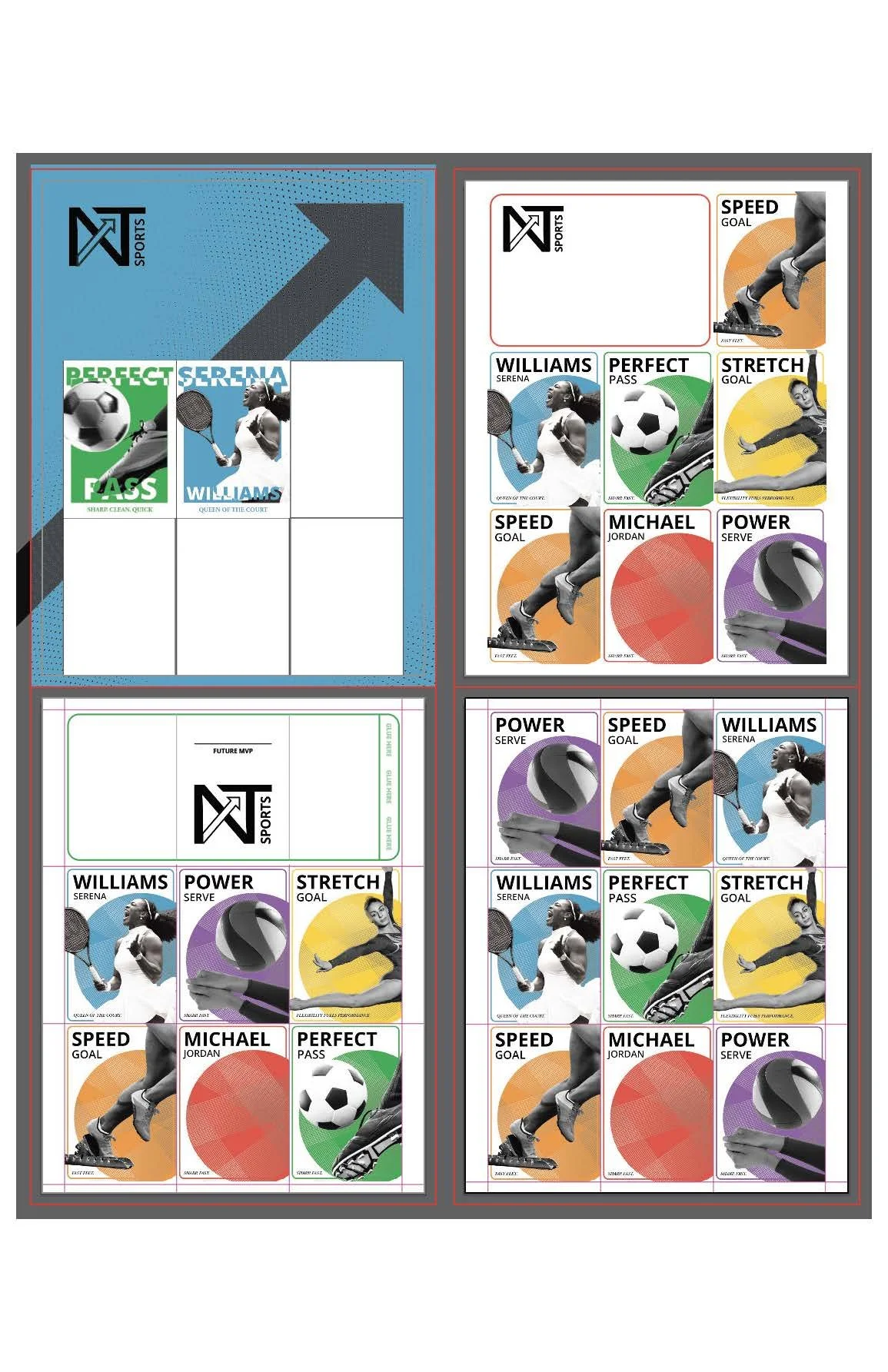 Trading card sheet layout development