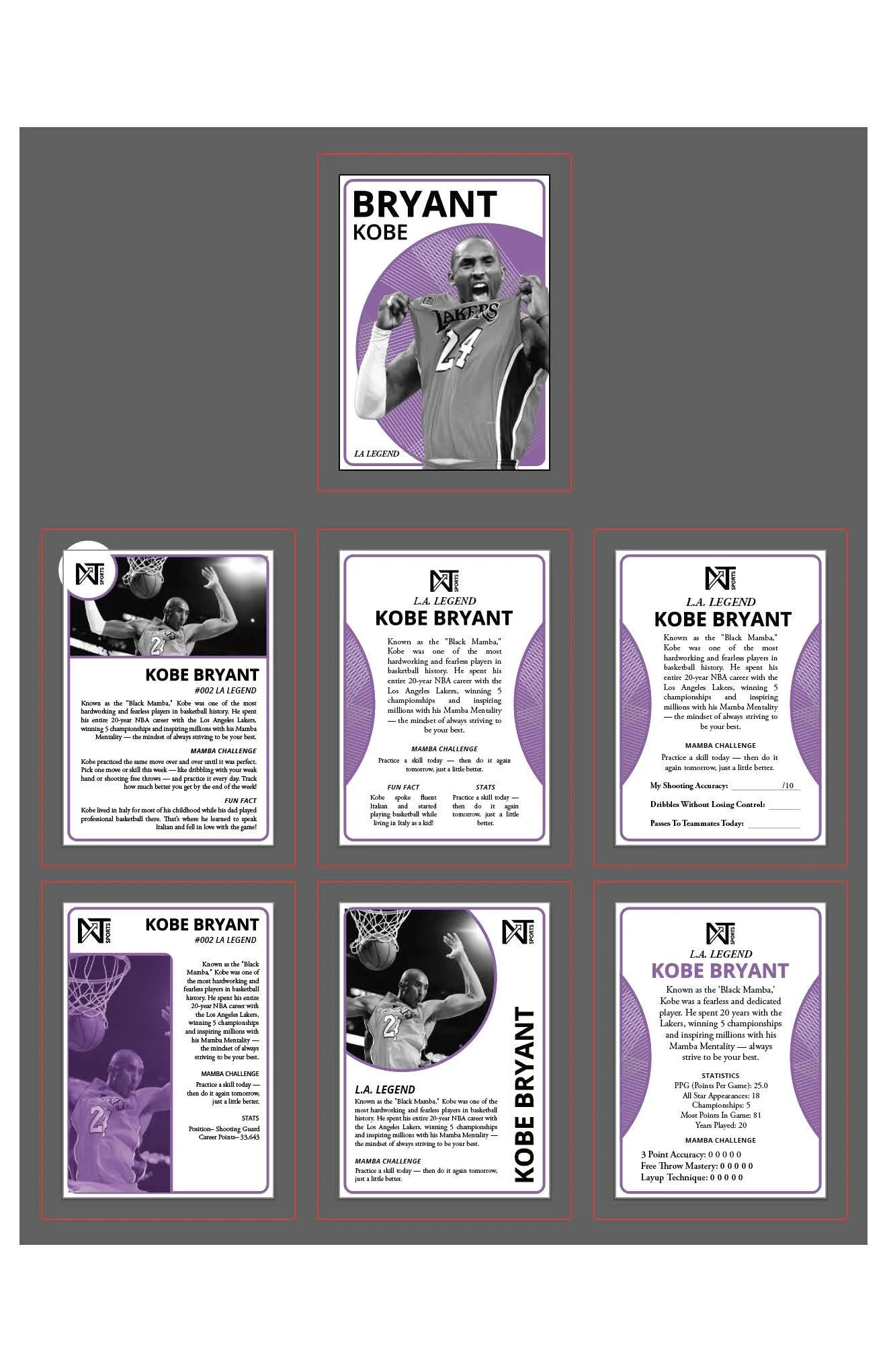 Back of trading card development