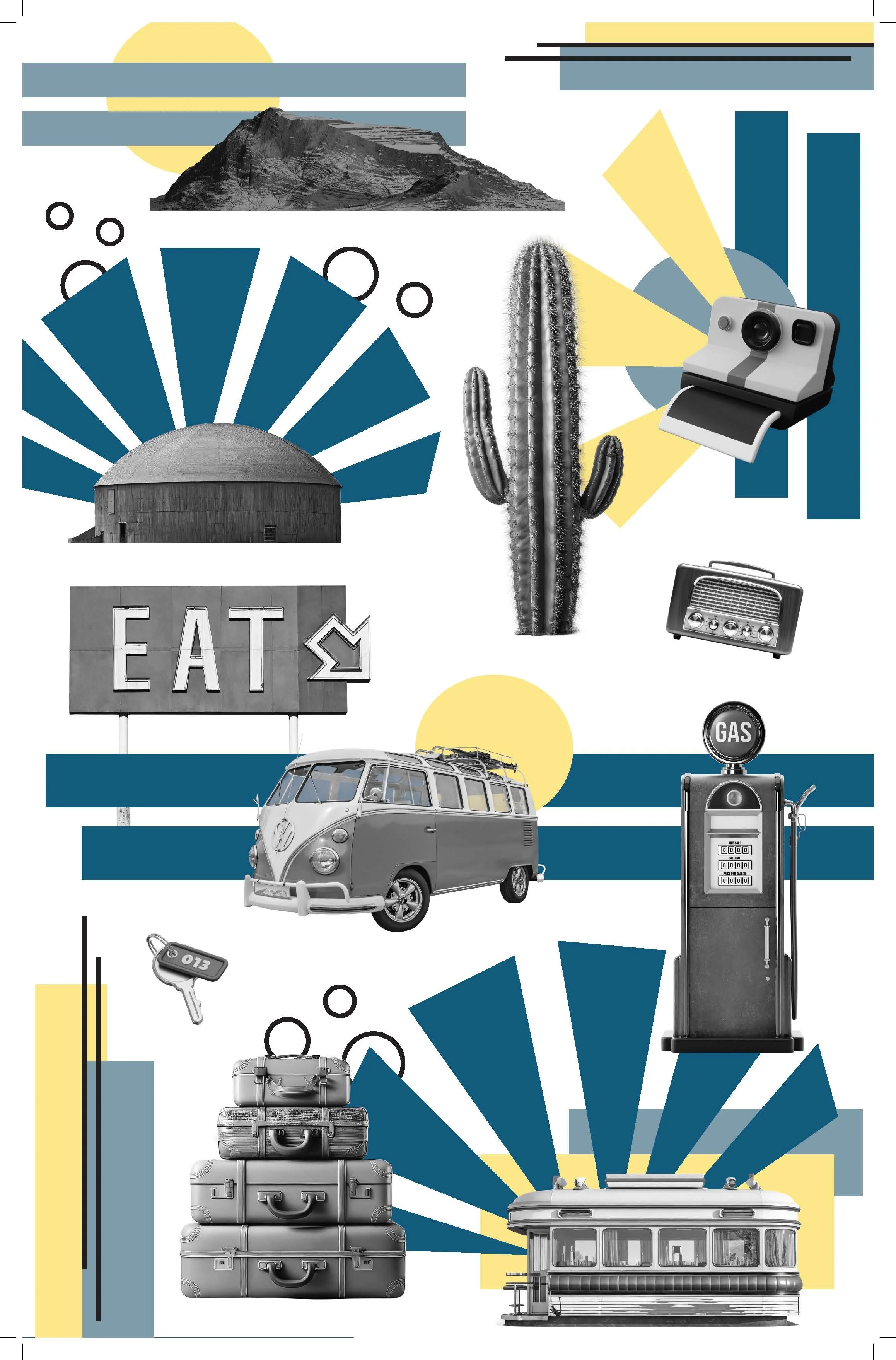 Style Study: Geometric Composition with Photographic Elements