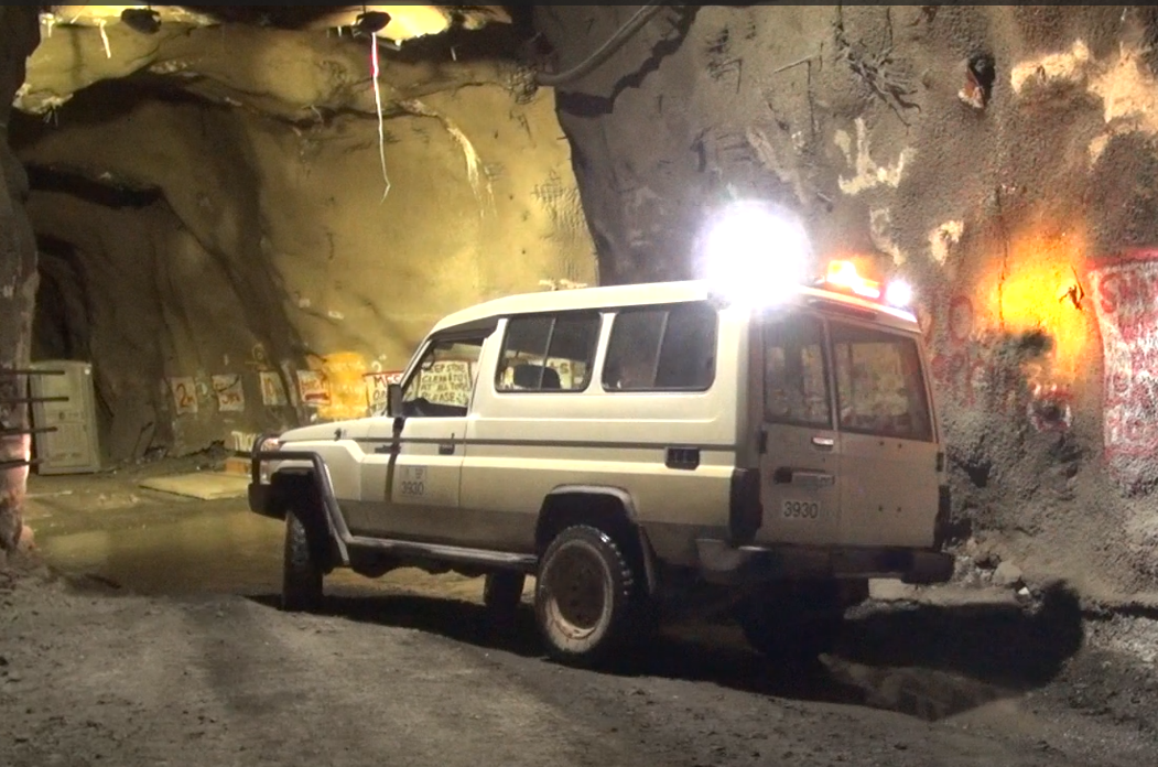 Underground mining light vehicle used in operator training and e-learning assessment program.