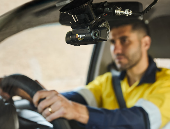 Mining vehicle operator with in-cab safety camera.