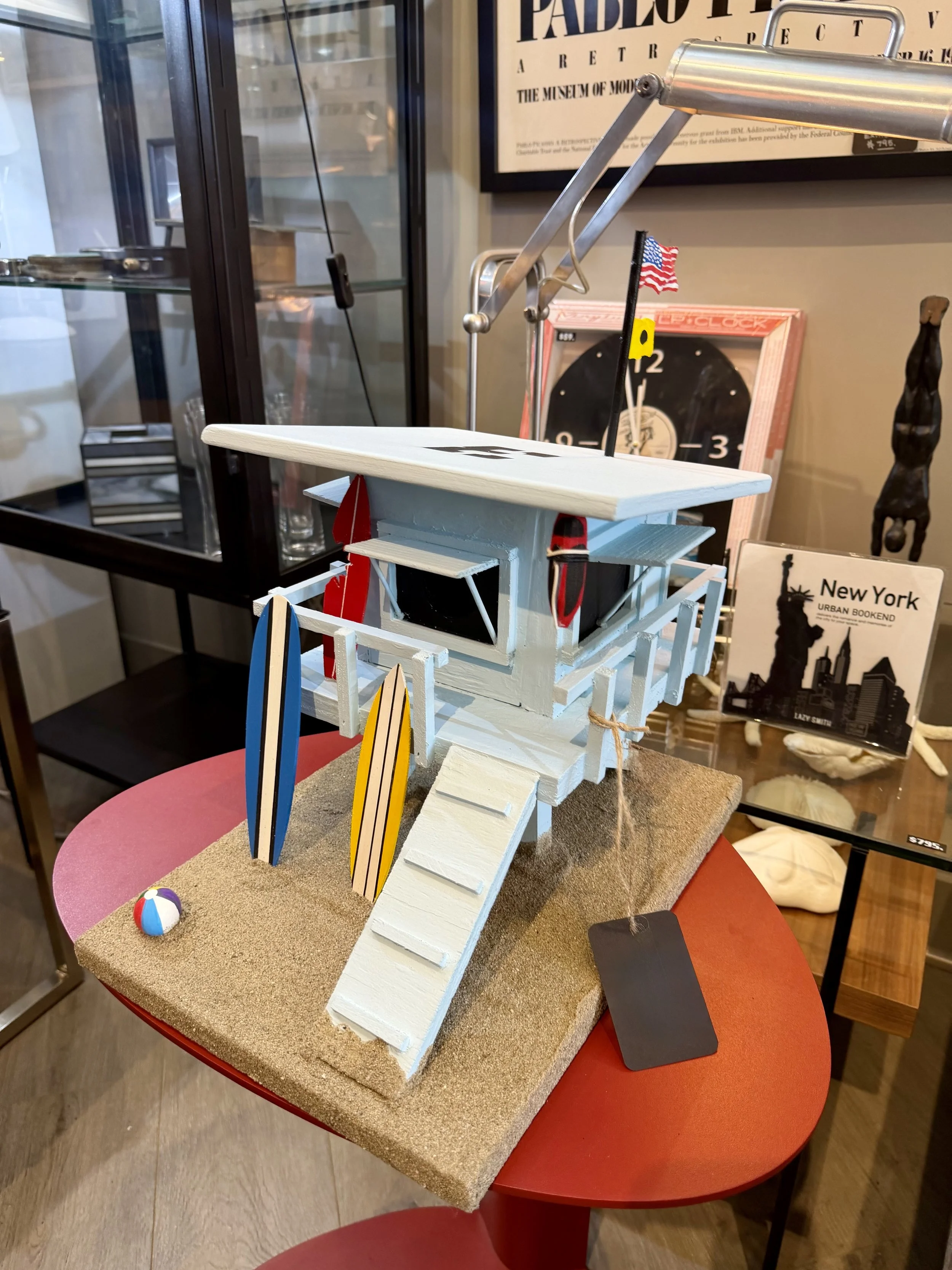 Artist made wooden lifeguard tower