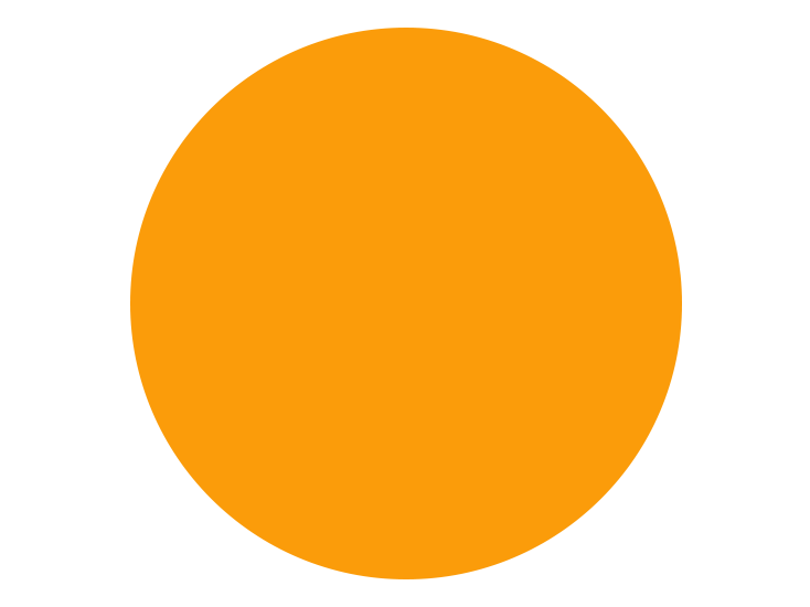 Orange circle with black background