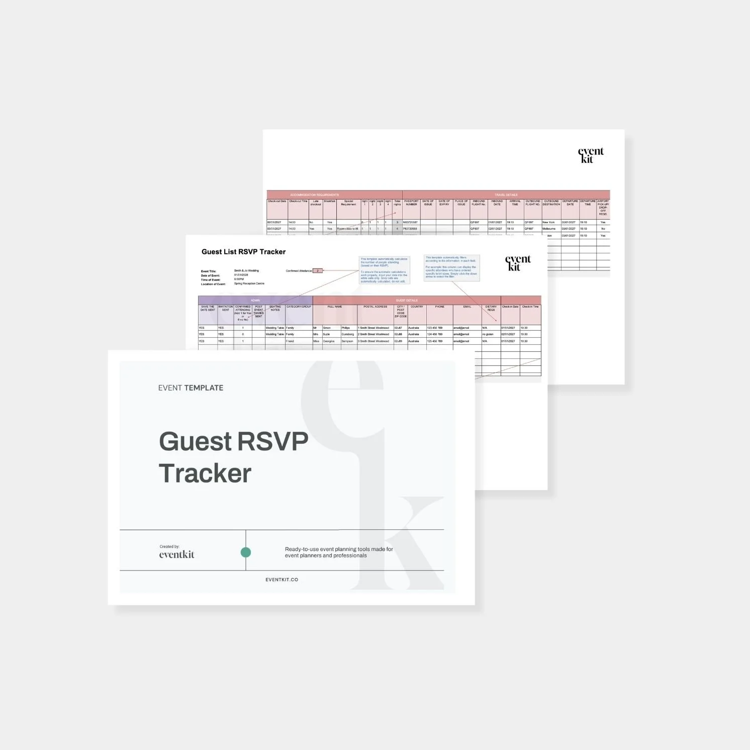 Wedding Guest RSVP Tracker Template