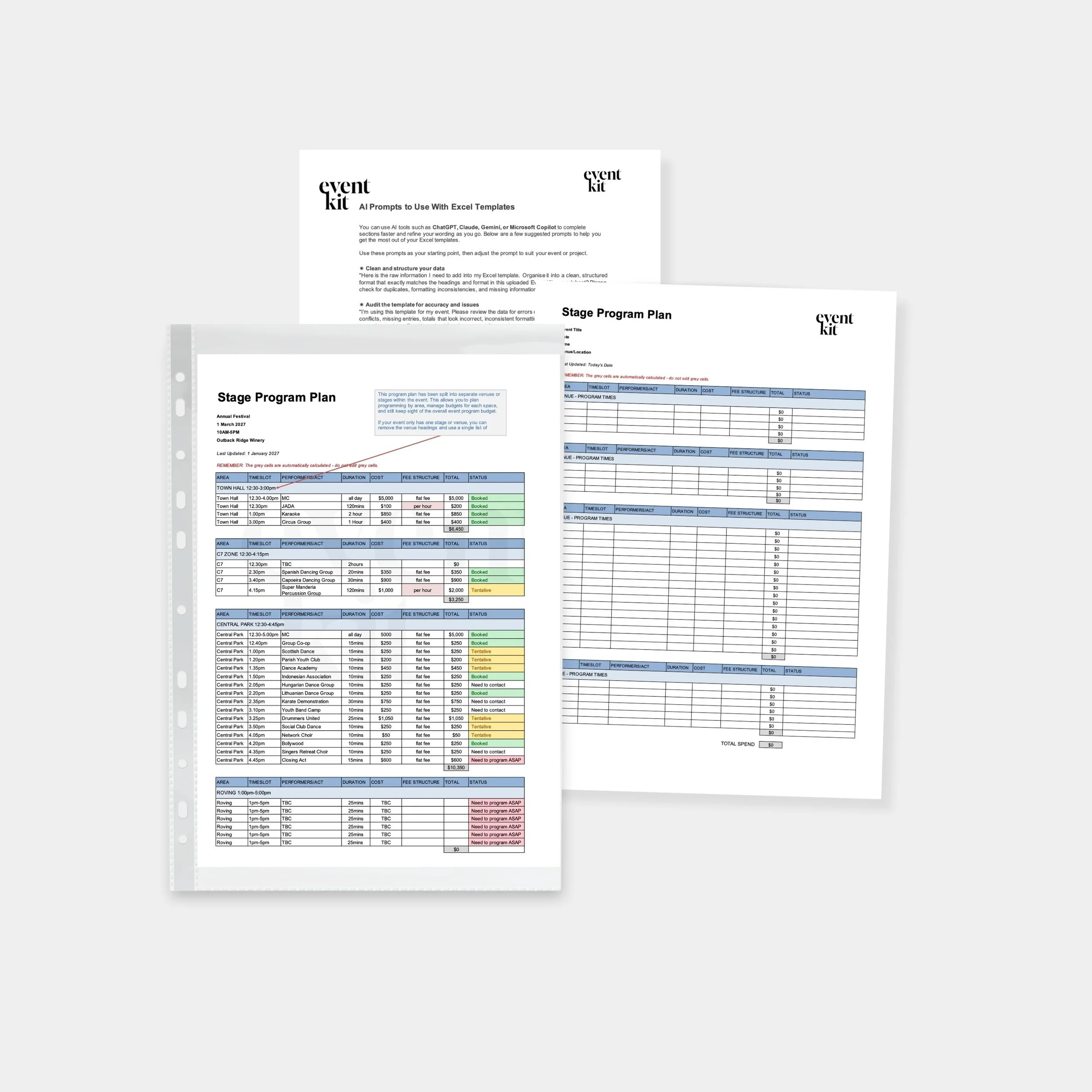 Stage Program Plan Template