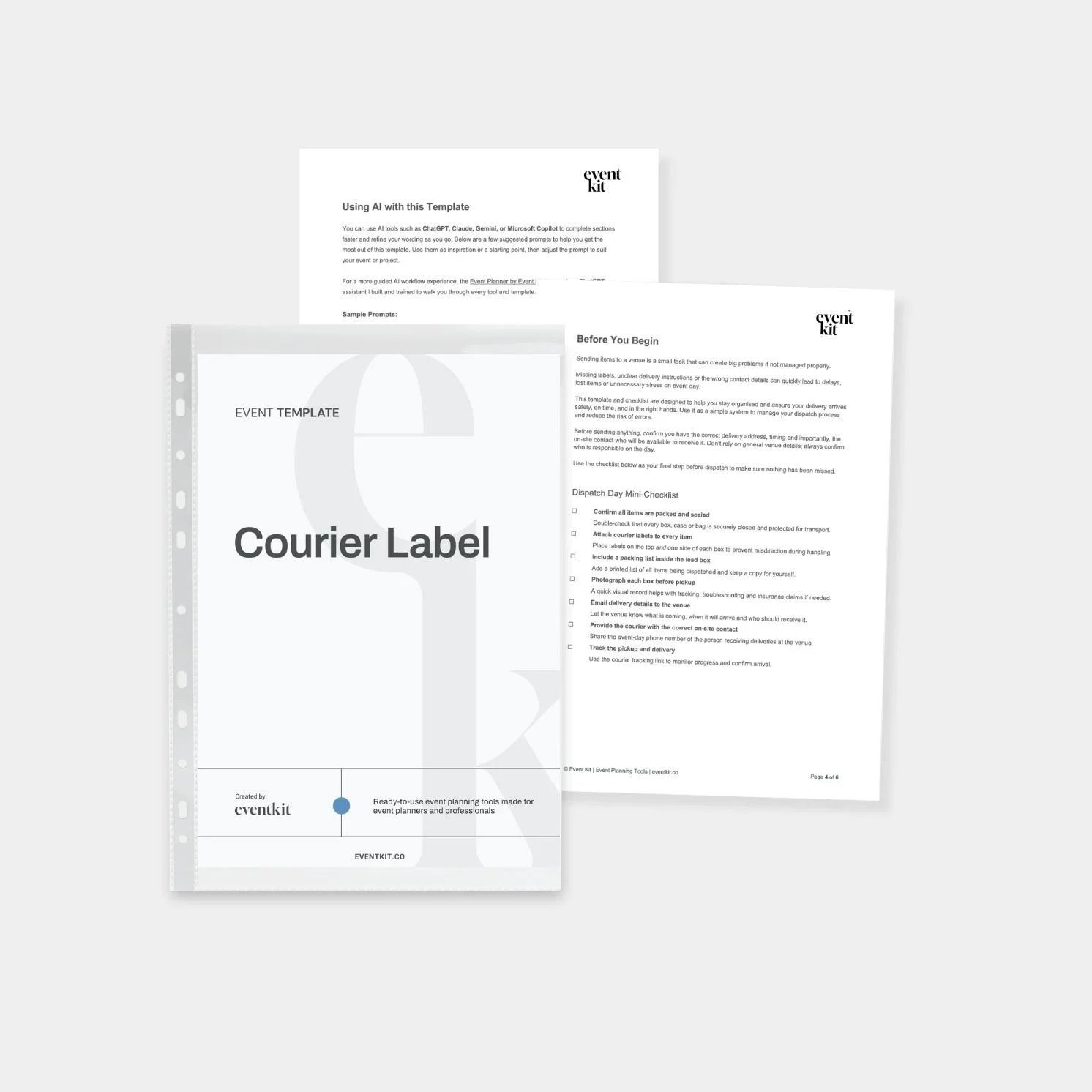 Event Day Courier Label Template