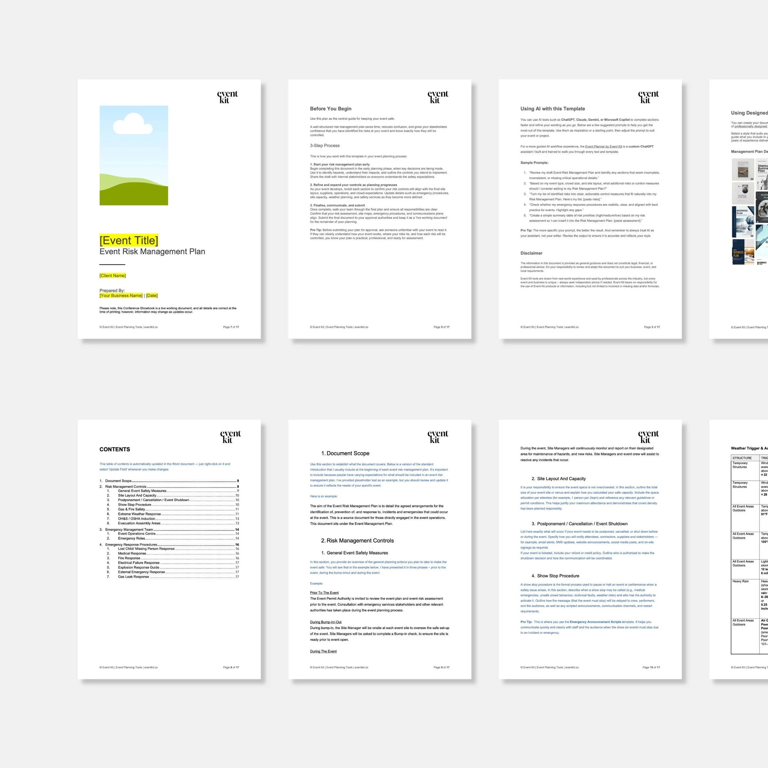 Event Risk Management Plan Template