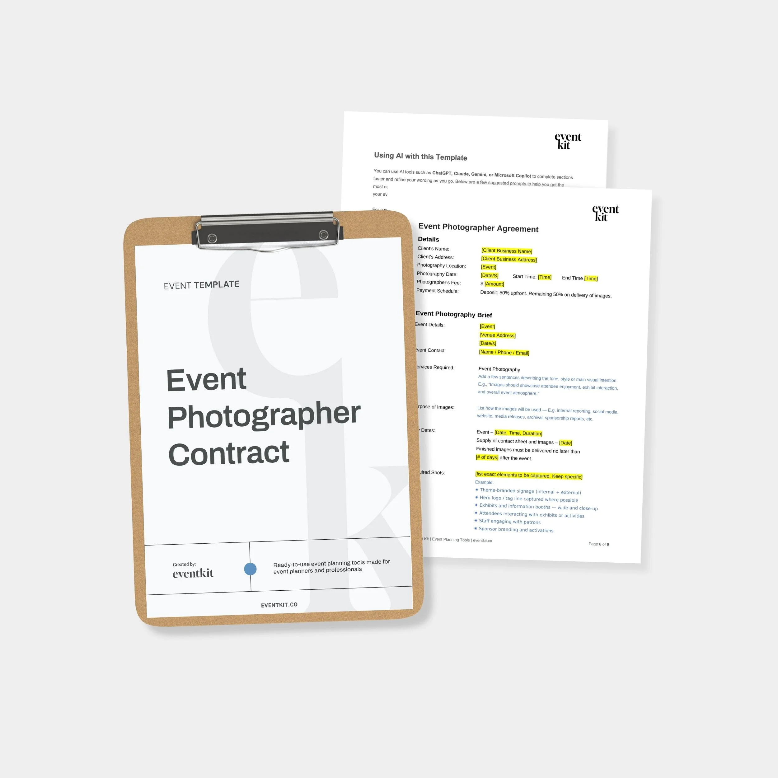 Event Photographer Contract Template