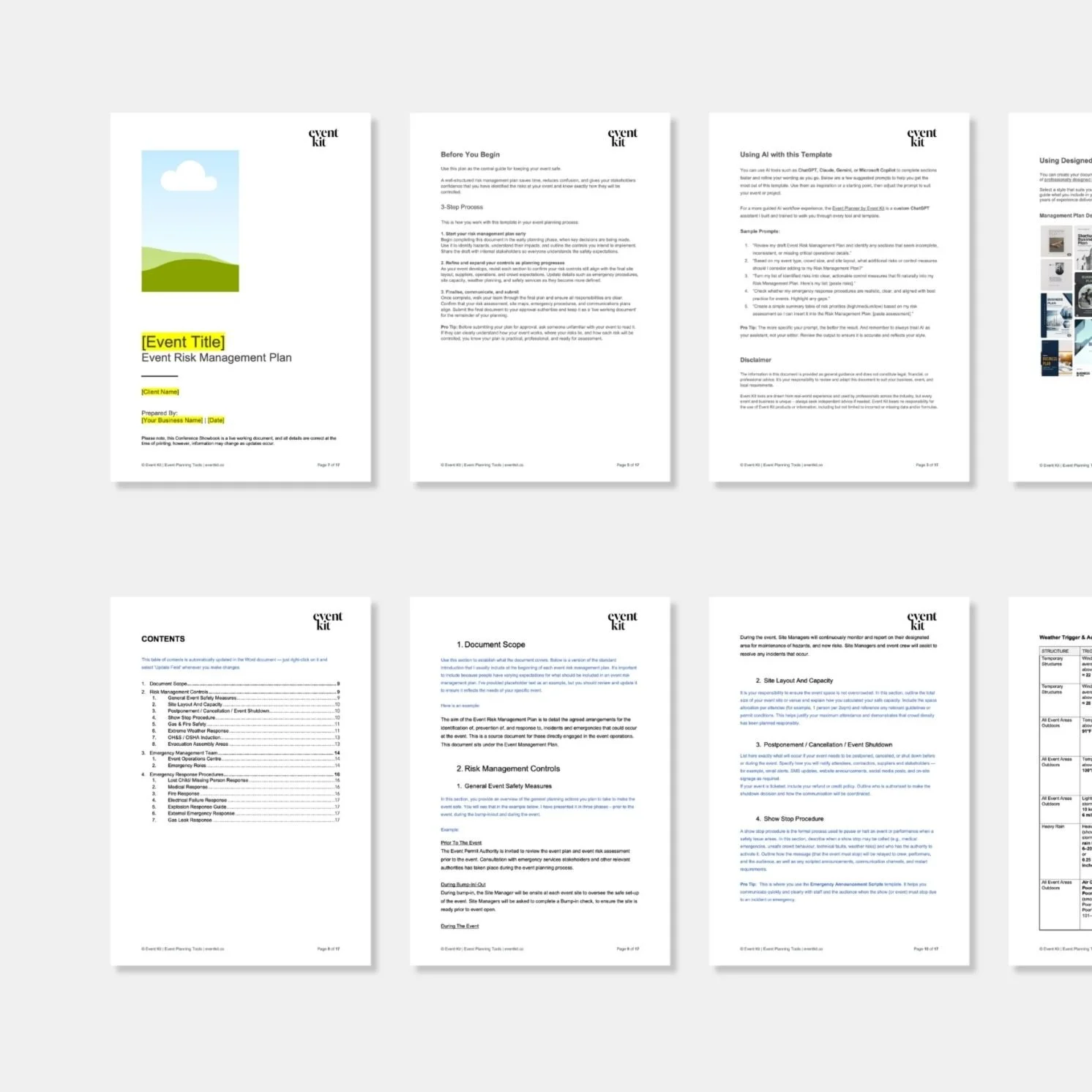 Event Risk Management Plan Template