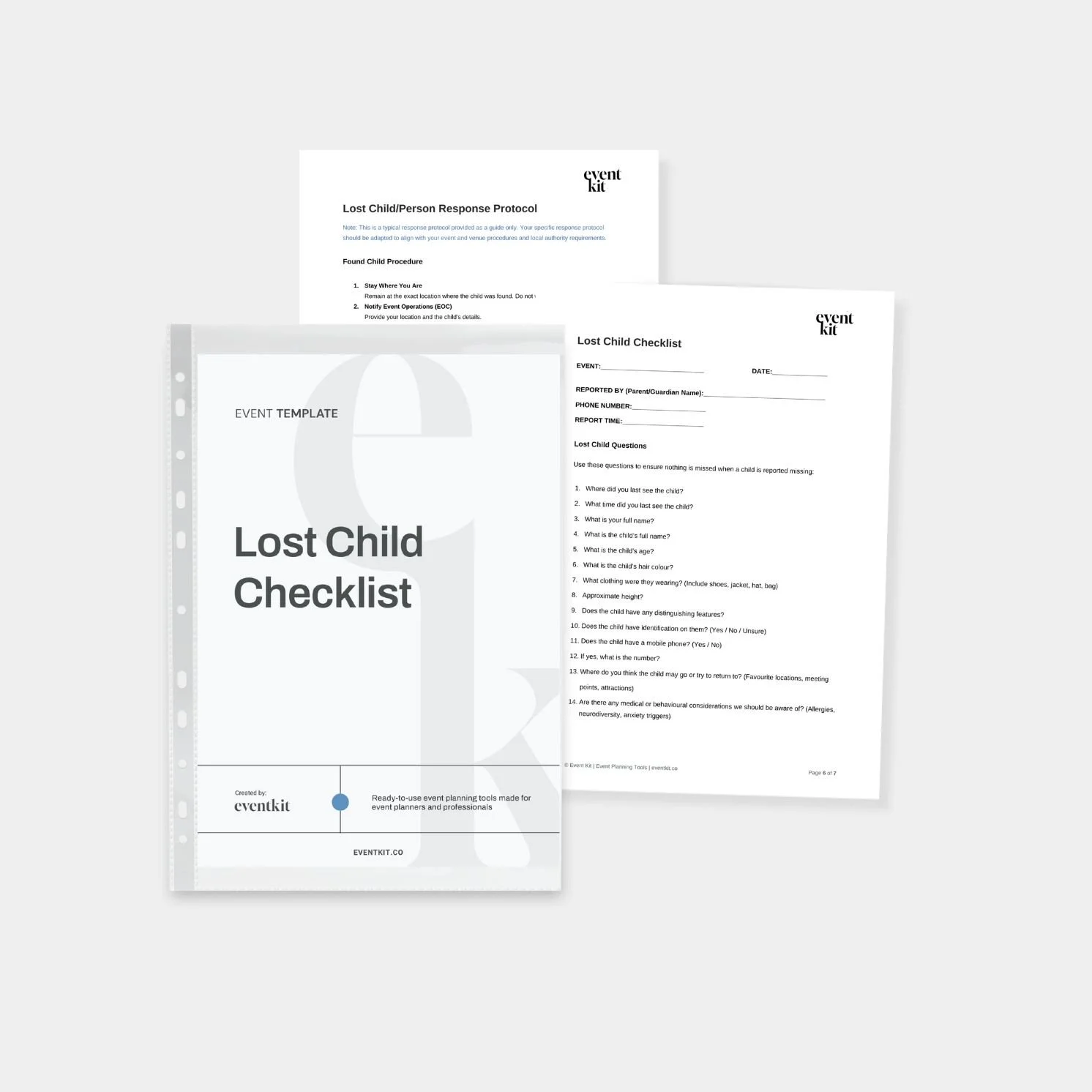 Lost Child Checklist Template