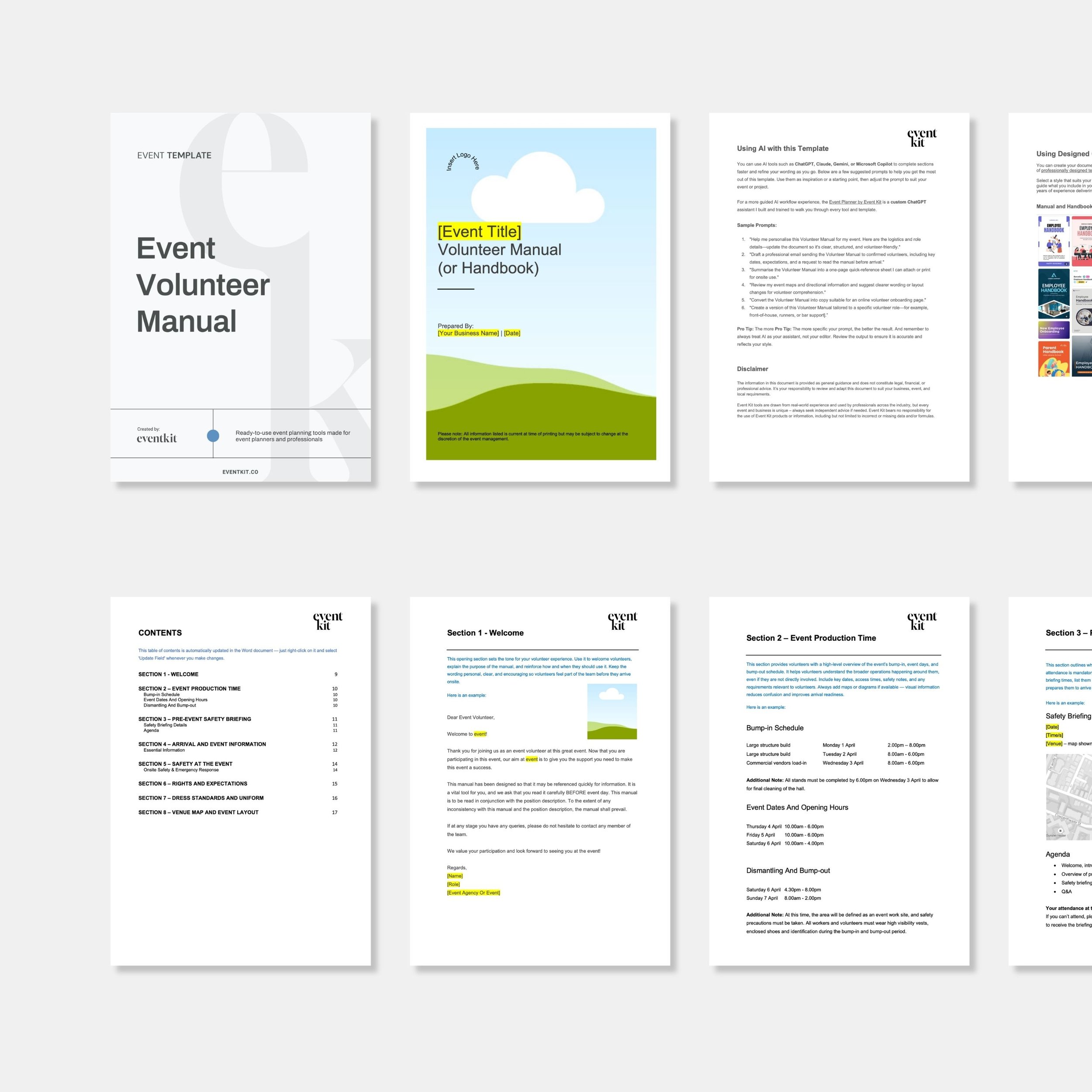 Event Volunteer Manual Template