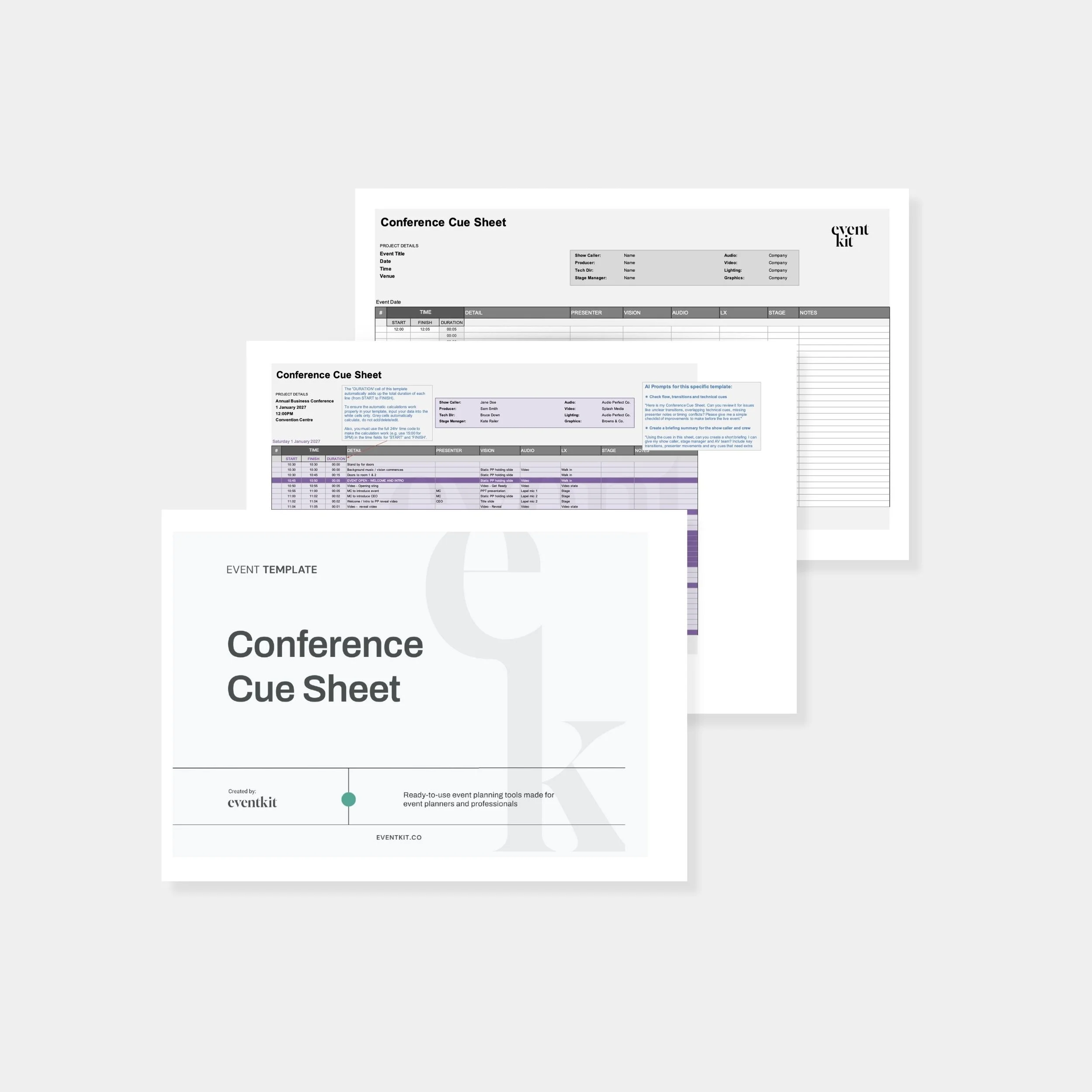 Conference Cue Sheet Template