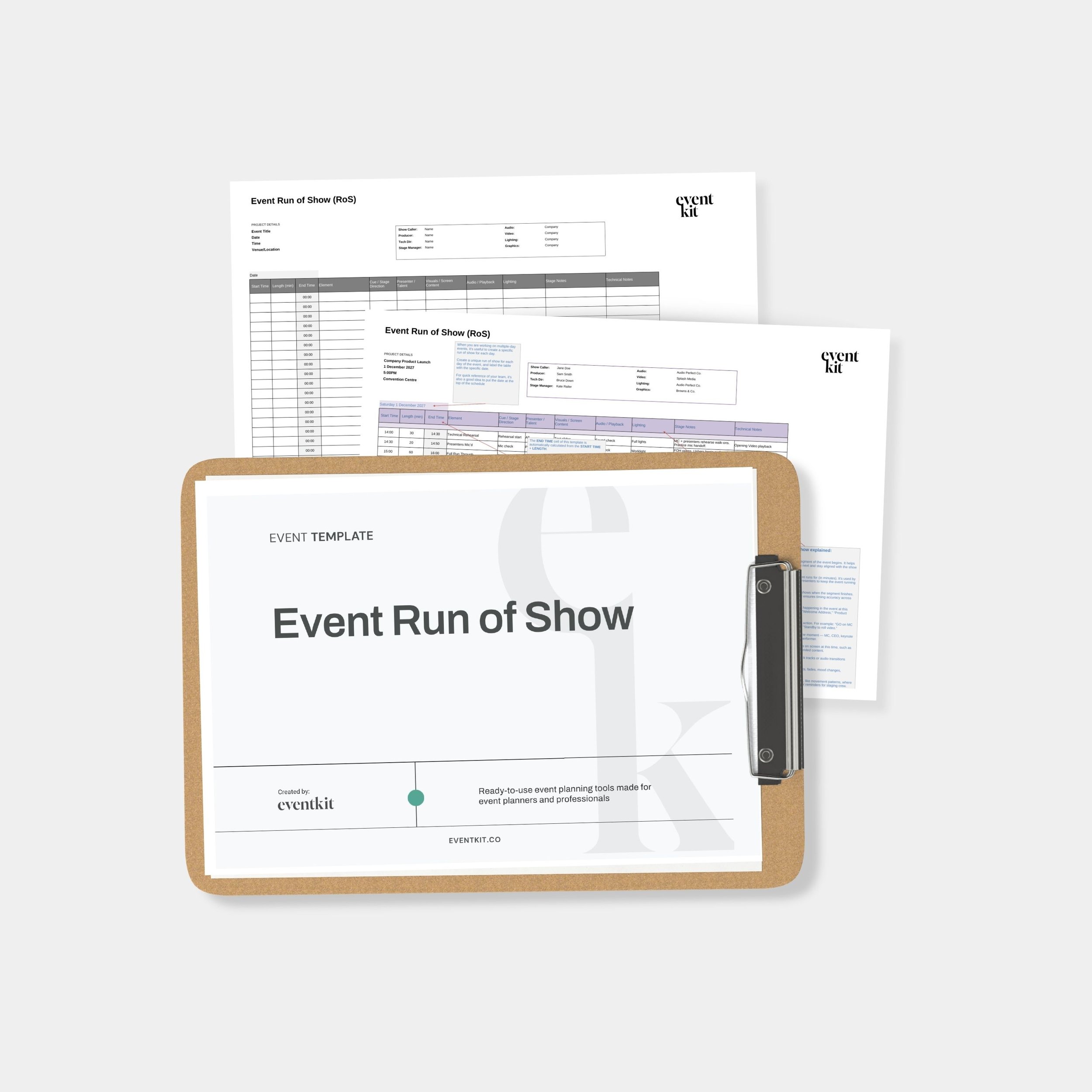 Event Run of Show Template