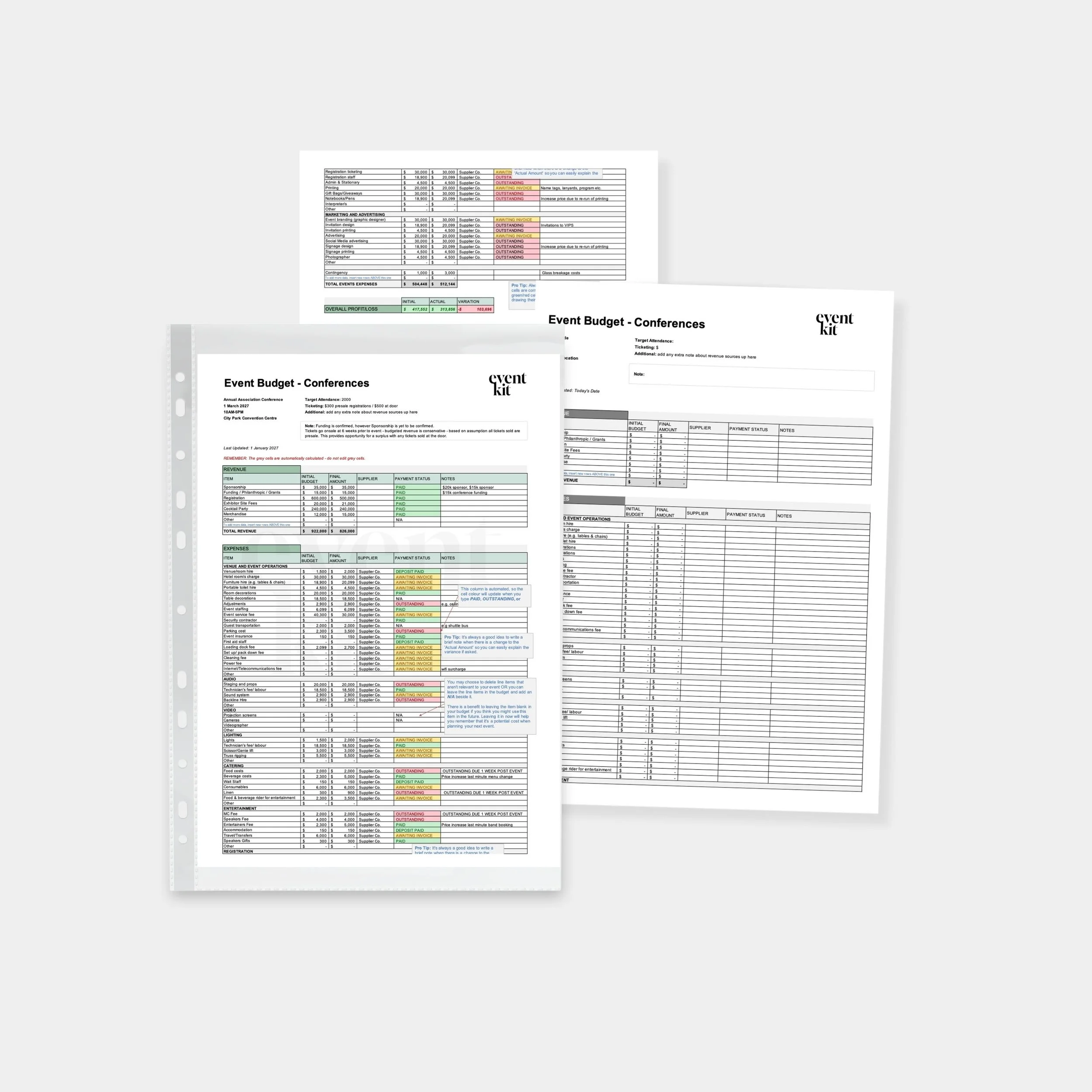 Event Budgets Template