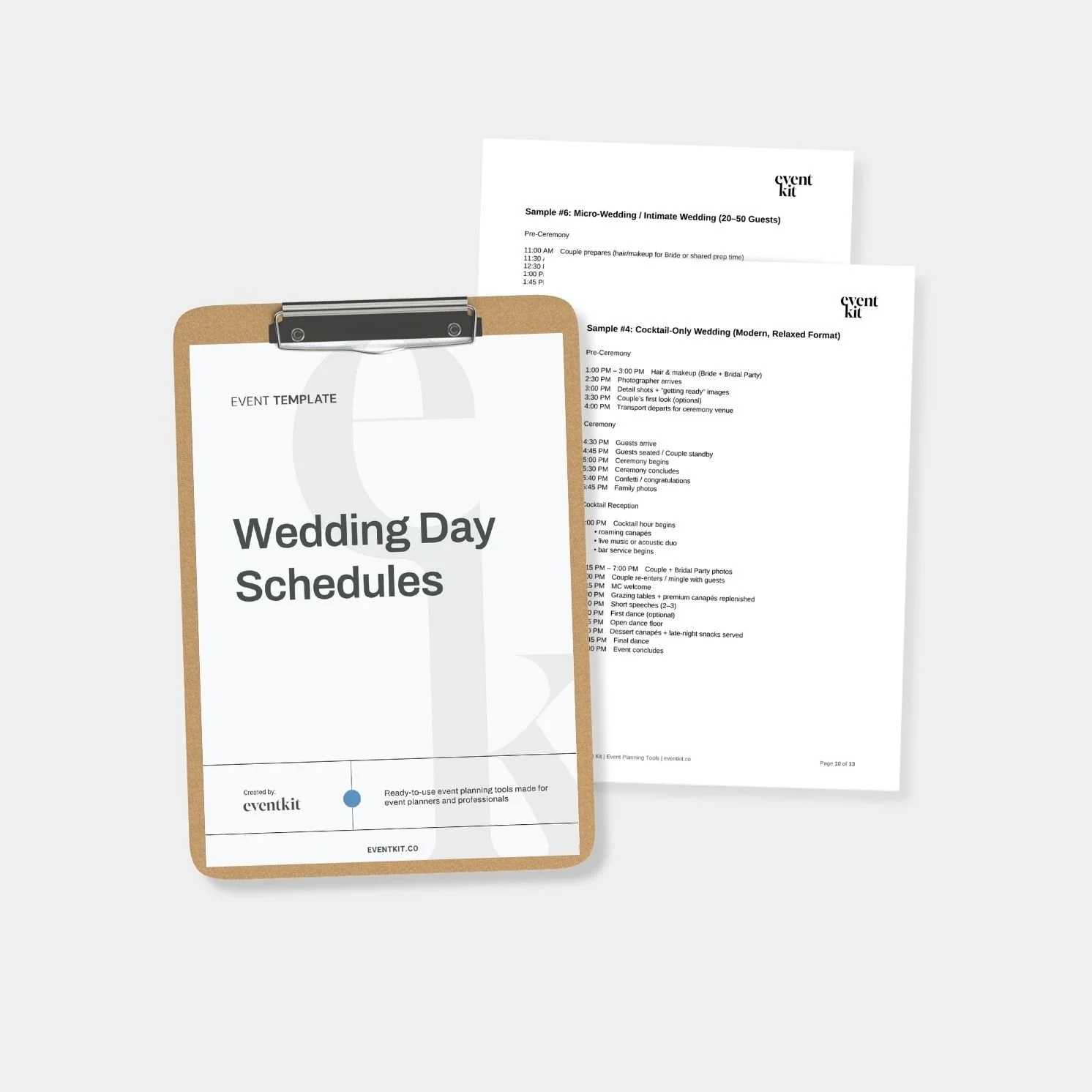Wedding Day Schedule Template
